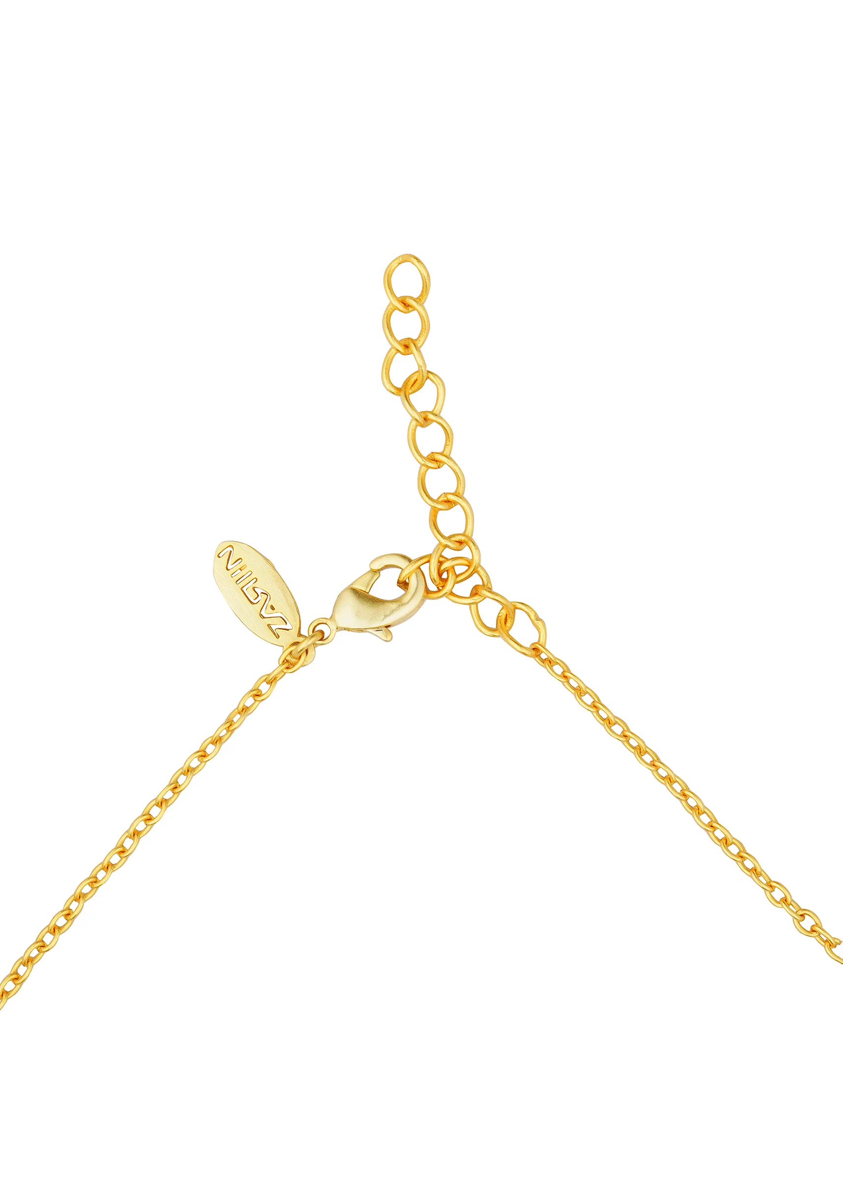 Gold Choker Necklace With Crescent Motifs And Pearl Detailing - Image 3