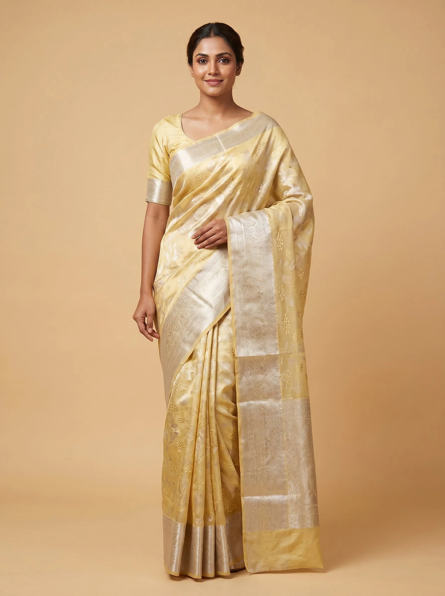 Gold Classic Embroidery Saree