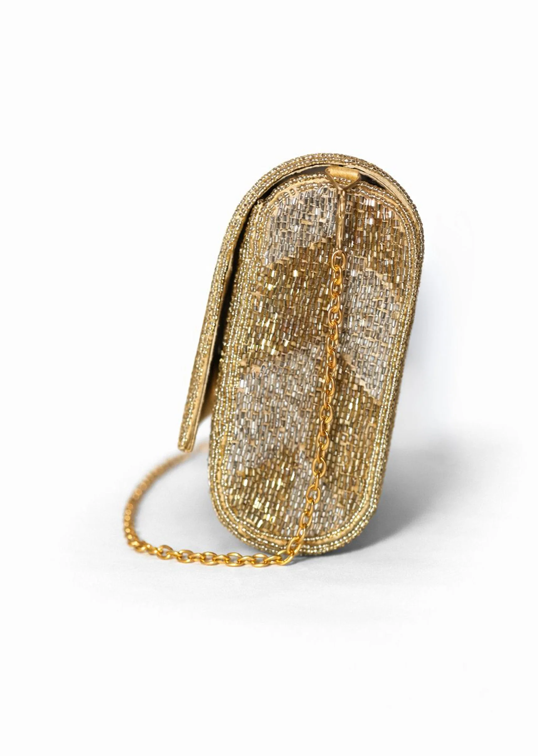 Gold Cutdana Embellished Clutch - Image 2