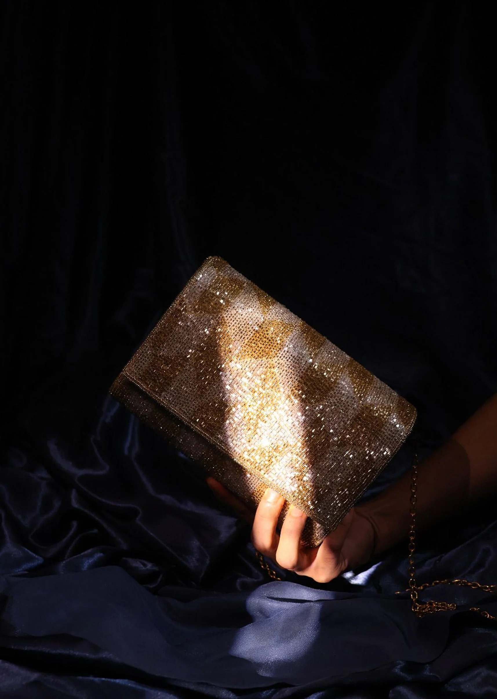 Gold Cutdana Embellished Clutch - Image 3