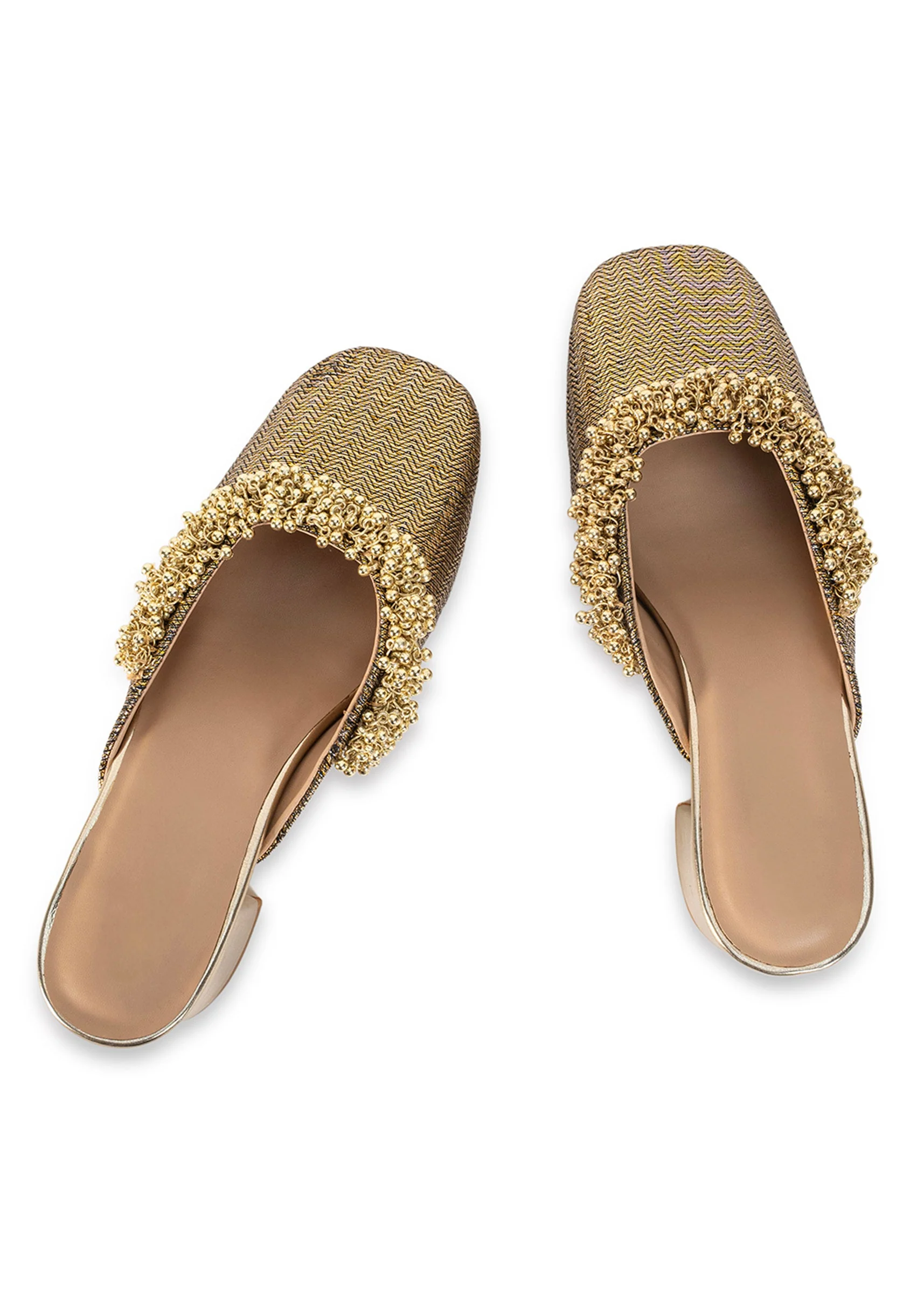Gold Embellished Mules - Image 2