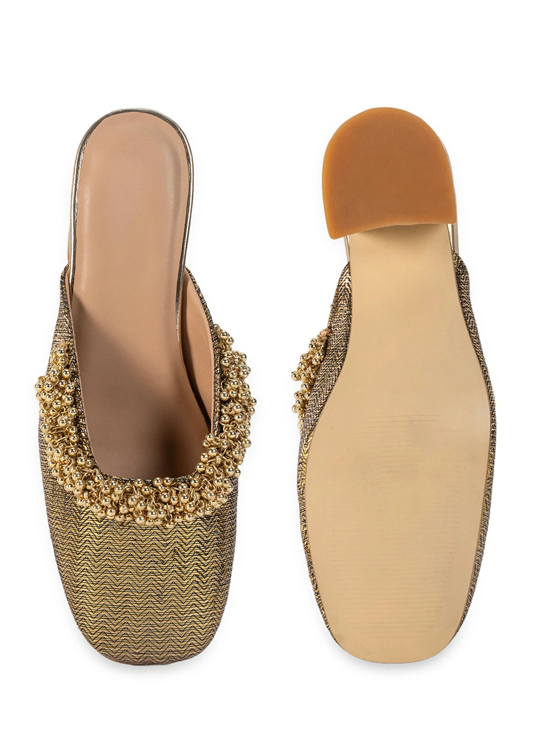 Gold Embellished Mules - Image 4