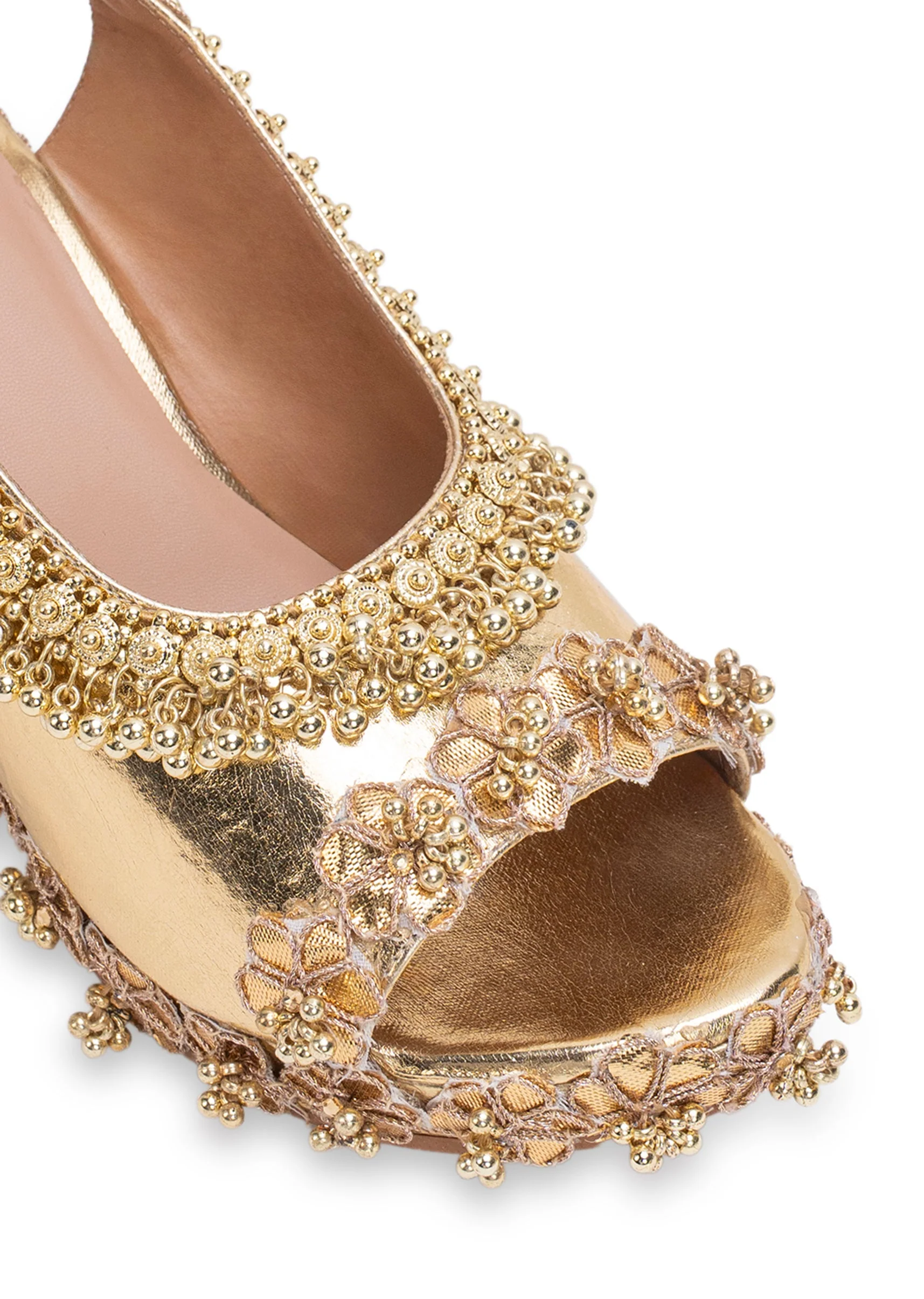 Gold Embellished Wedges - Image 3