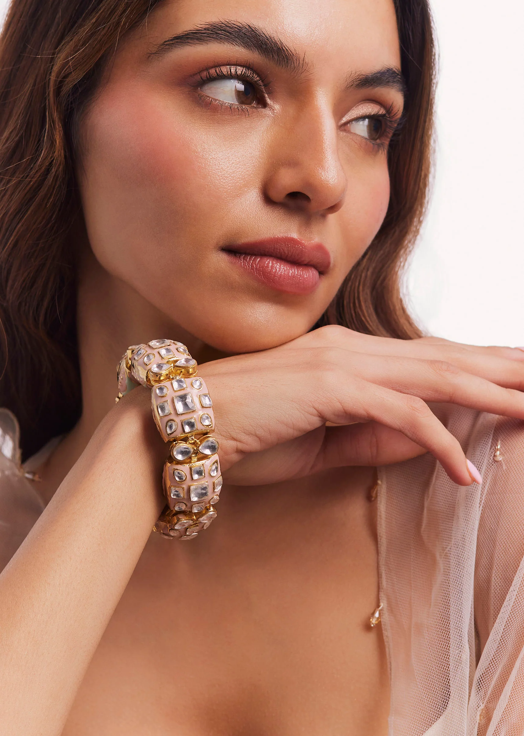 Gold Finish Kundan Polki Bangles
