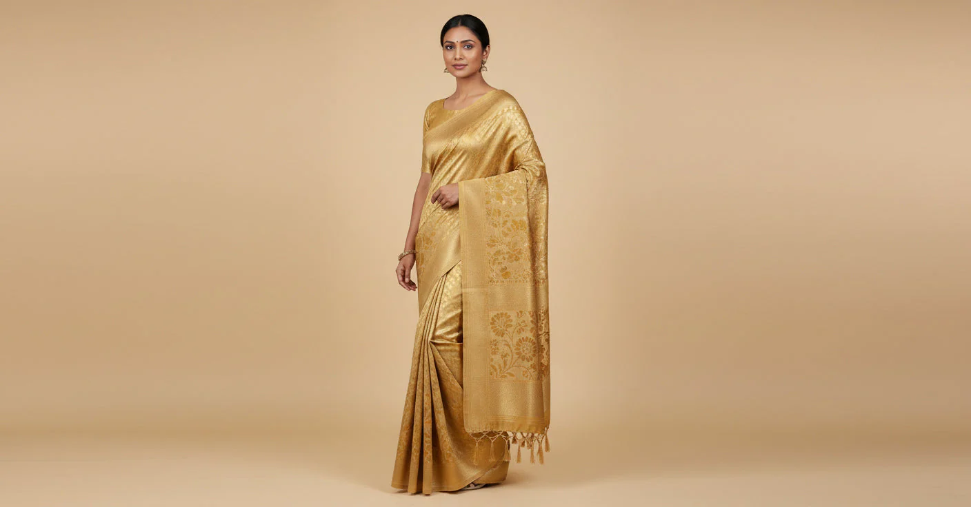 Gold Gleaming Handloom Saree