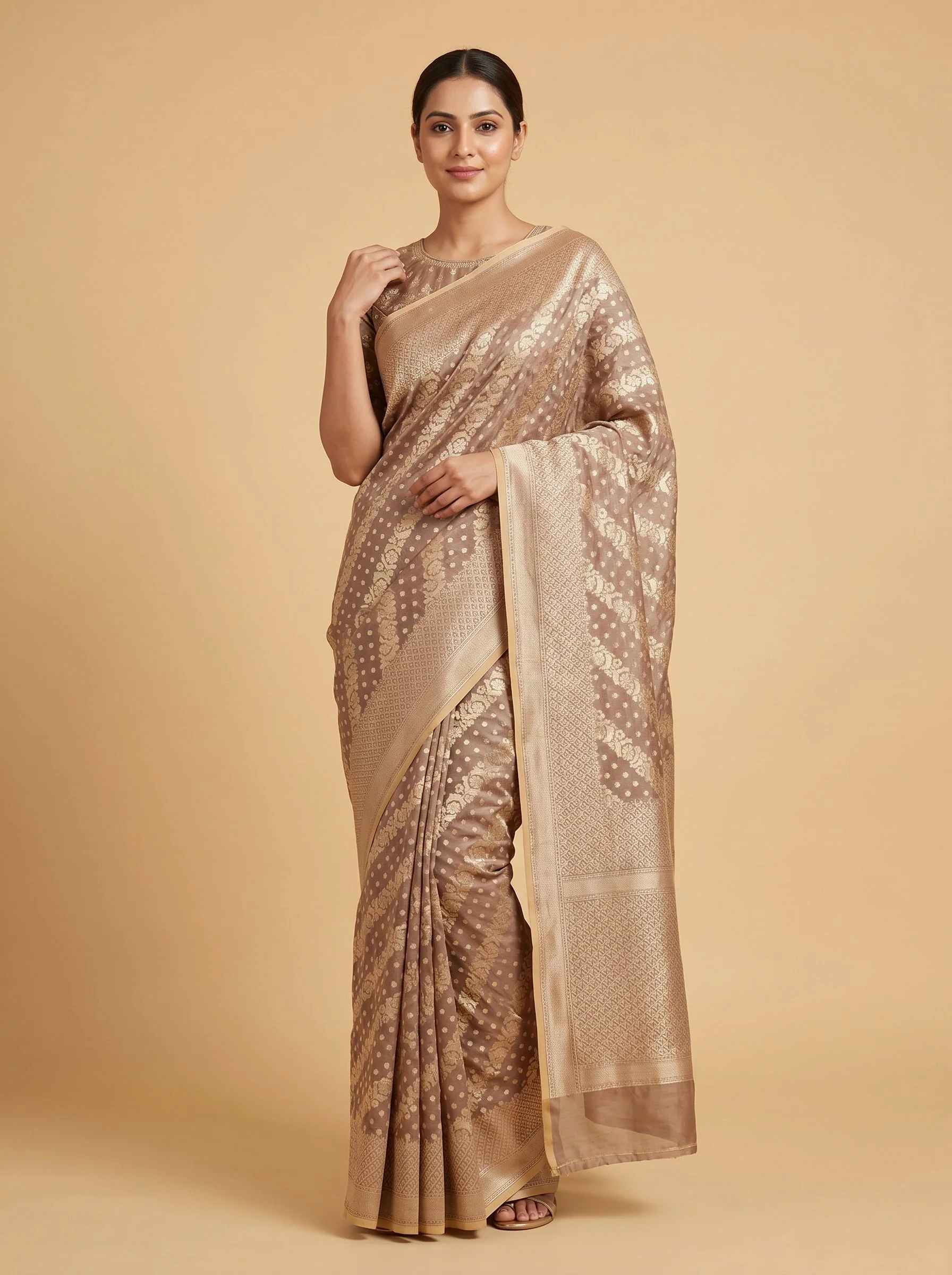 Gold Luxe Sheen Handloom Saree