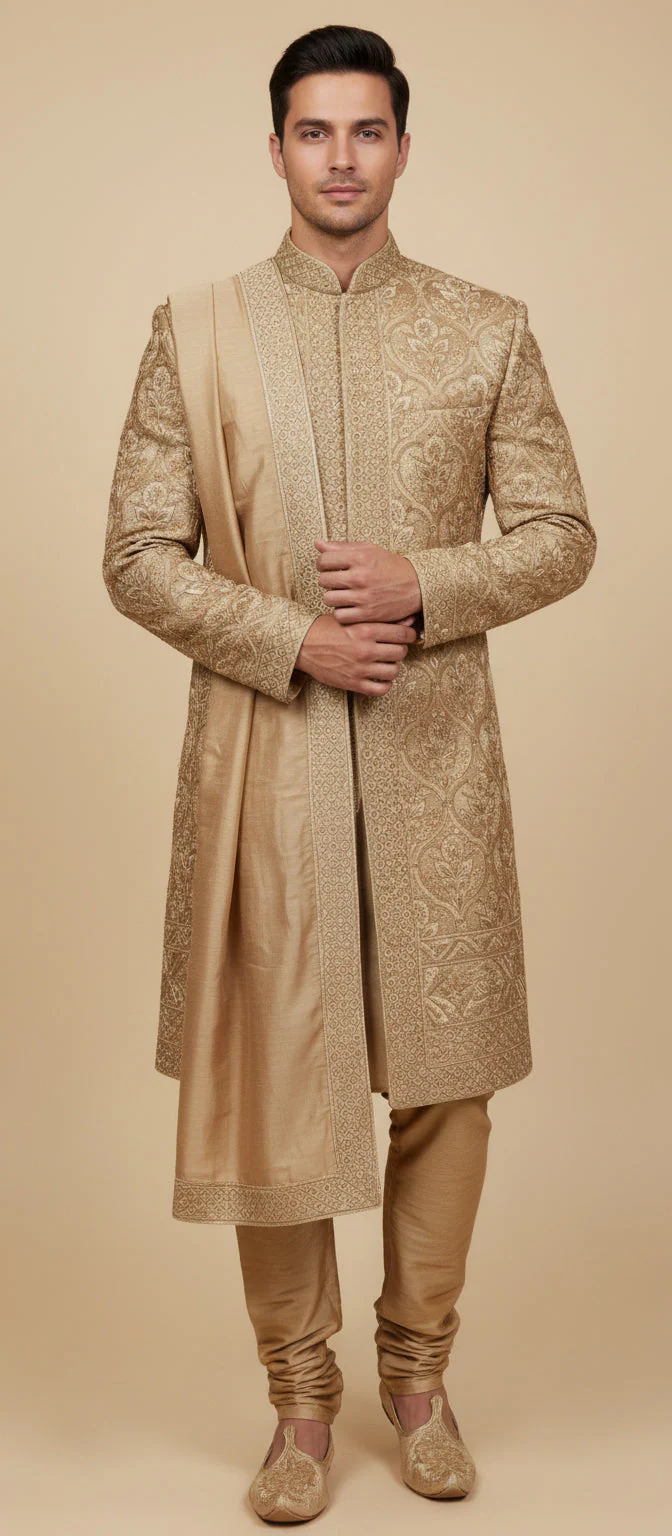 Gold Luxury Sherwani - Image 2