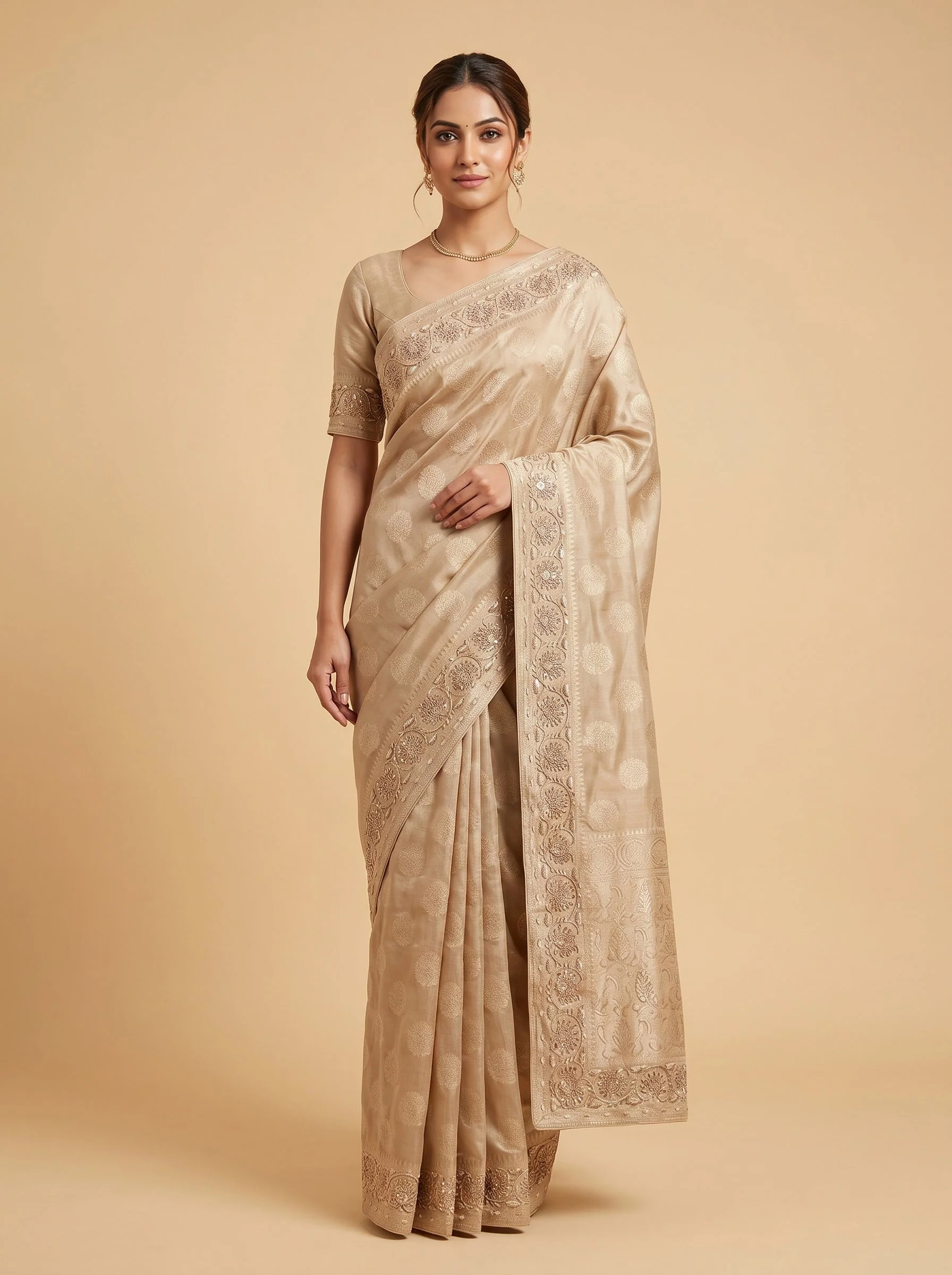 Gold Opulent Embroidered Saree