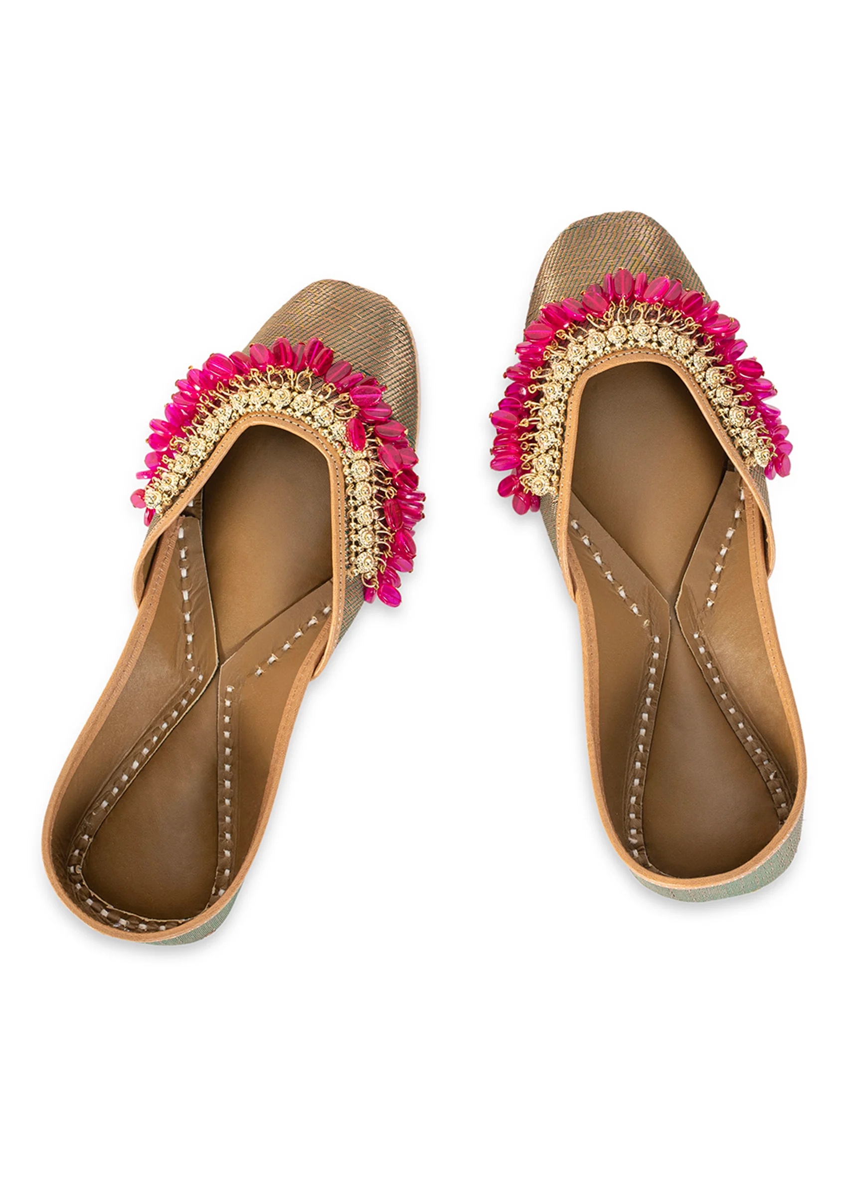 Gold & Pink Detail Jutti - Image 2