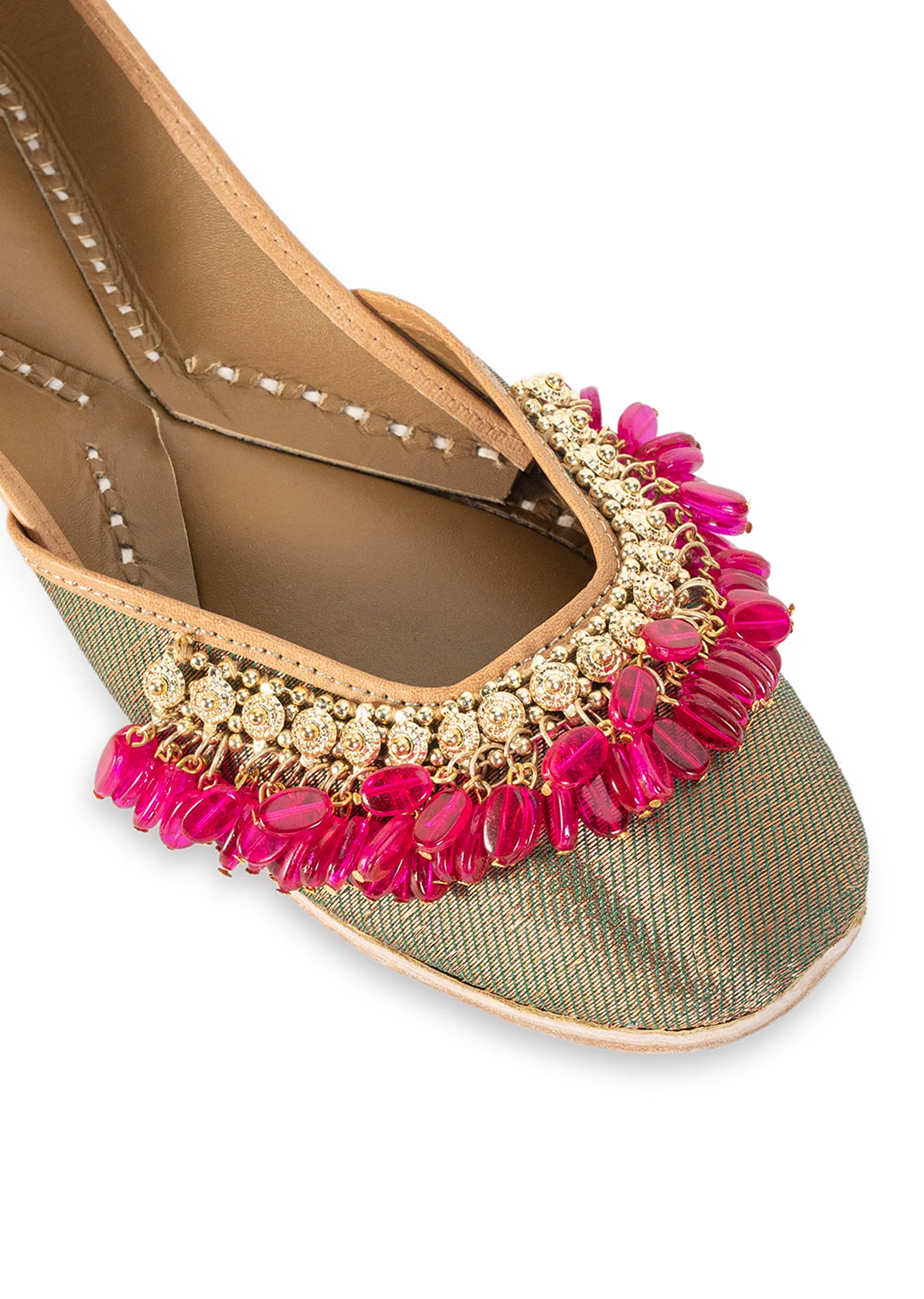 Gold & Pink Detail Jutti - Image 3