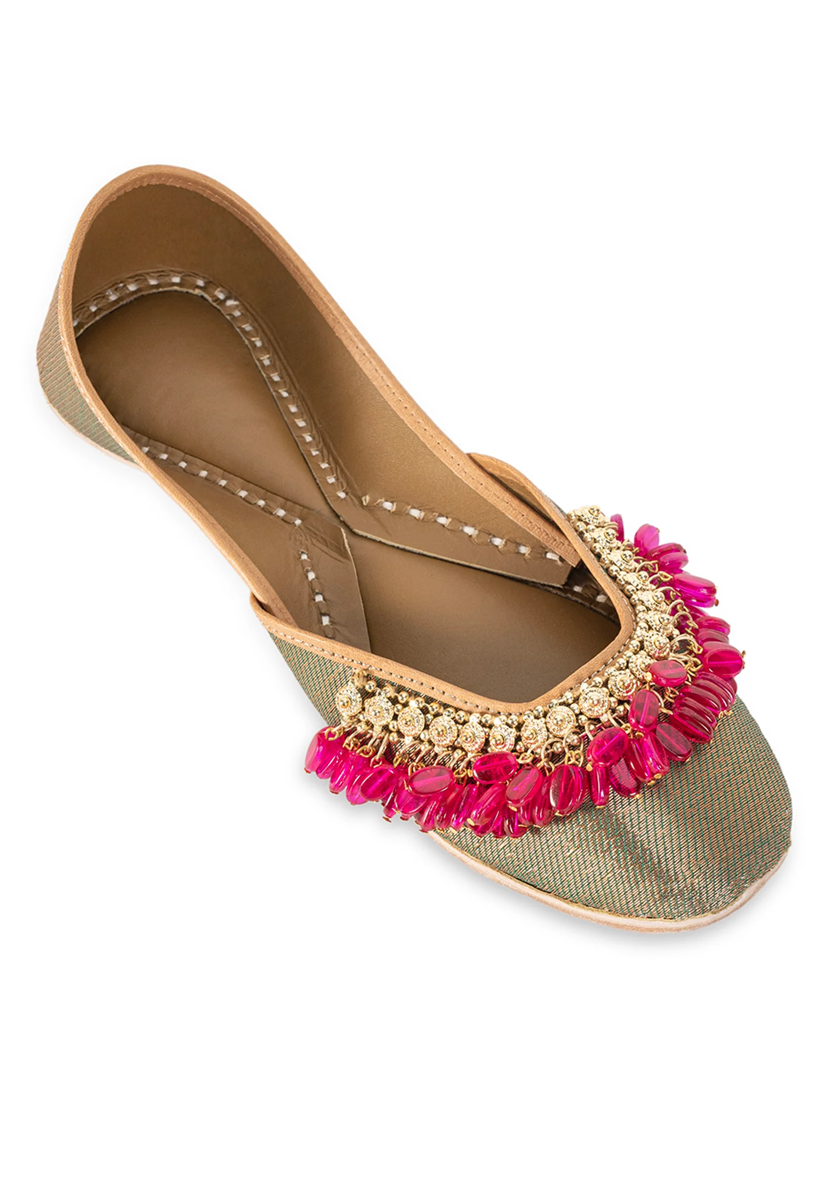 Gold & Pink Detail Jutti - Image 5