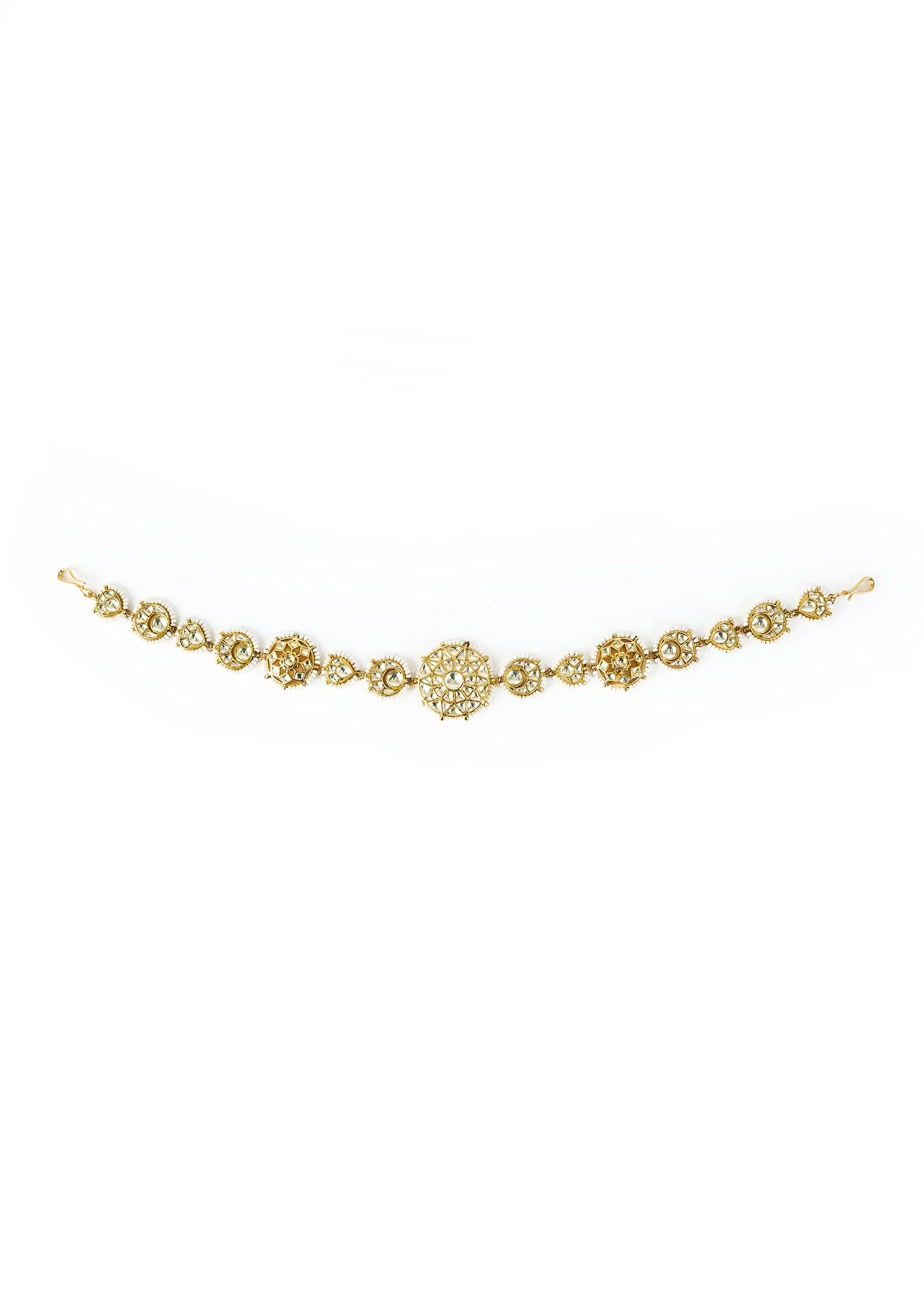 Gold Plated Kundan Polki Headband