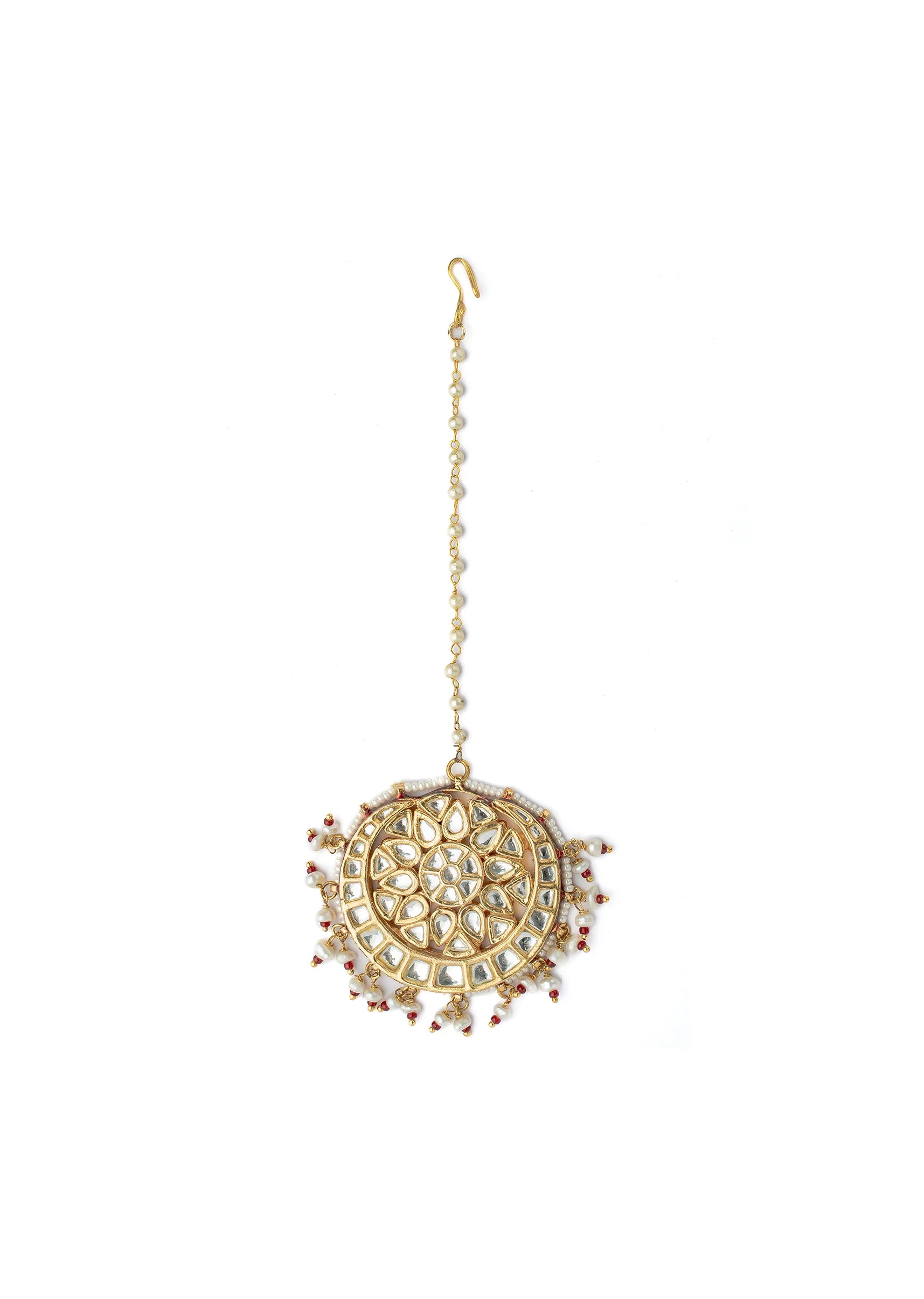Gold Plated Kundan Polki Maangtikka - Image 2