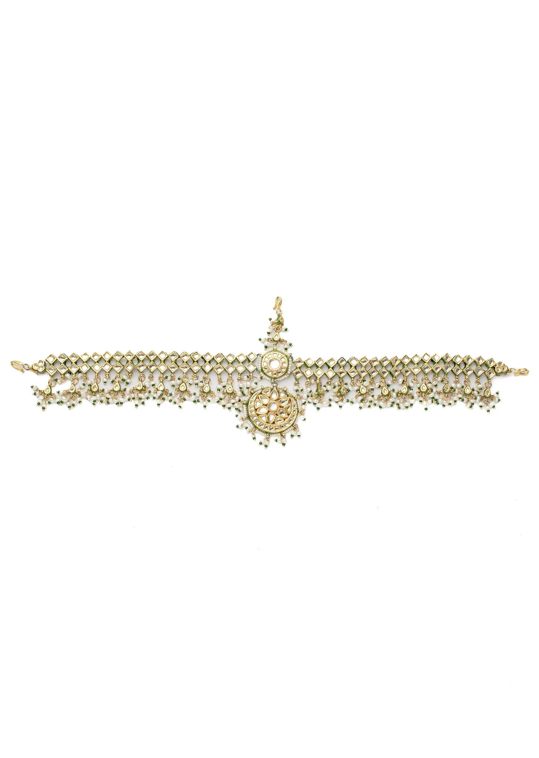 Gold Plated Kundan Polki Maathapatti