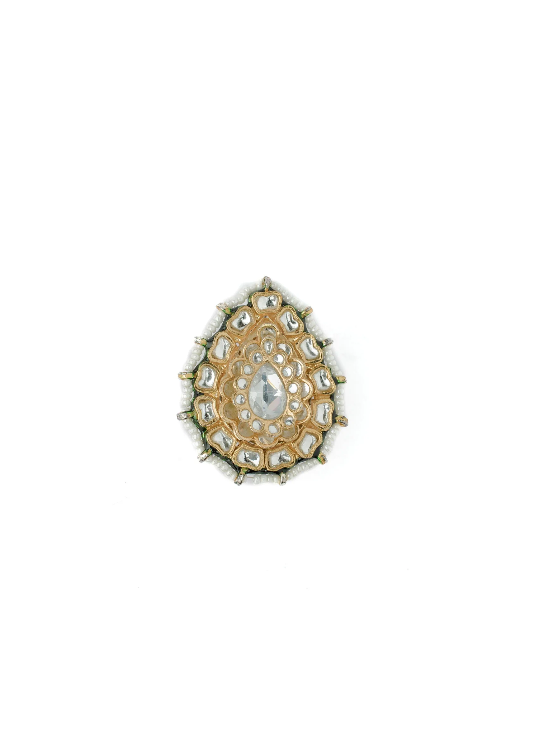 Gold Plated Kundan Polki Ring