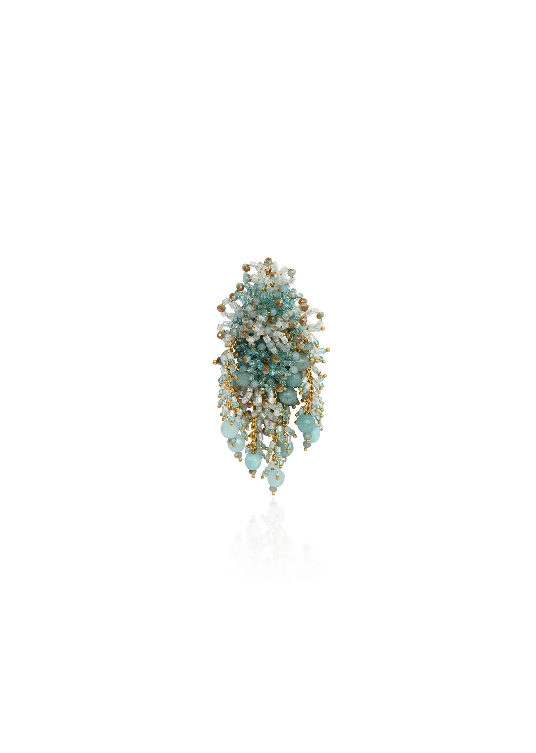 Gold Plated Mehendi Jewelry Long Earrings - Image 5