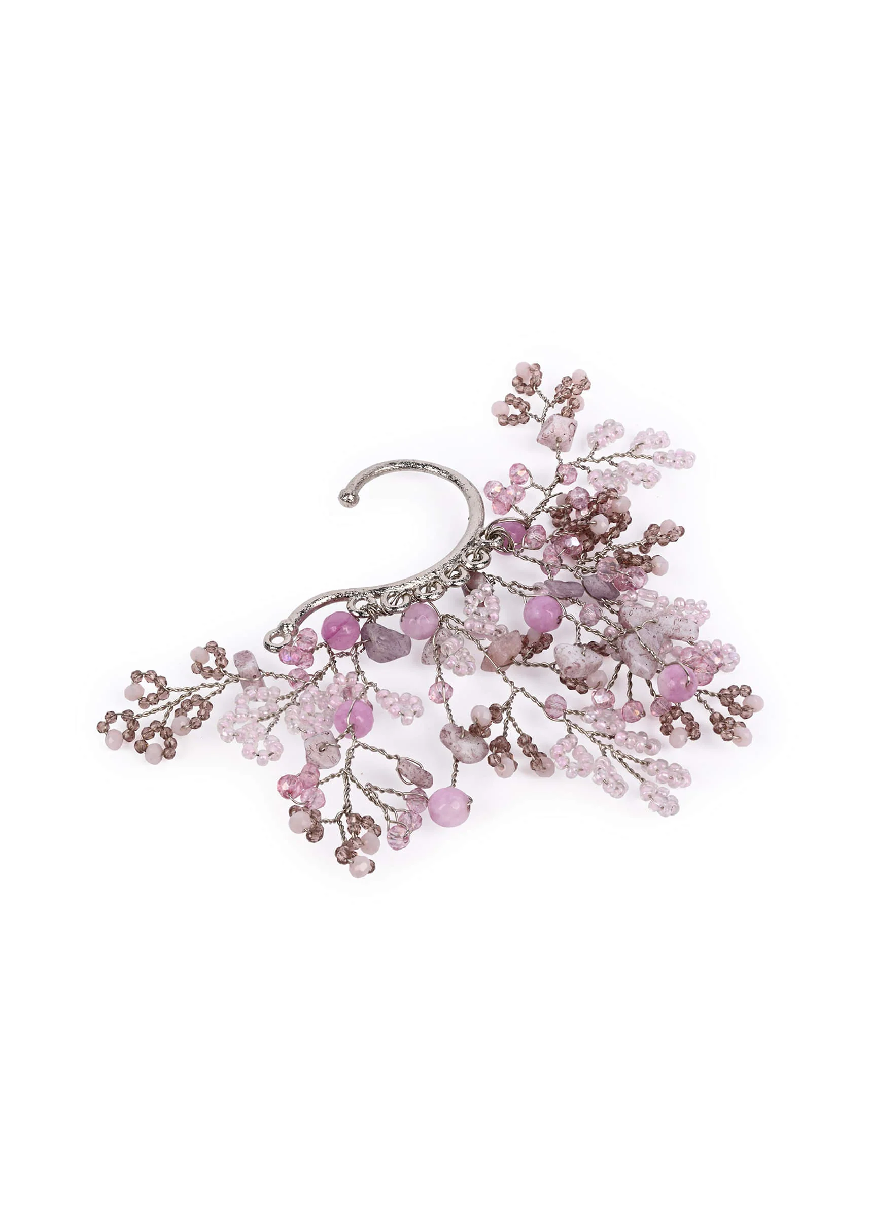 Gold Plated Pink Purple Earcuff For Women - Image 4