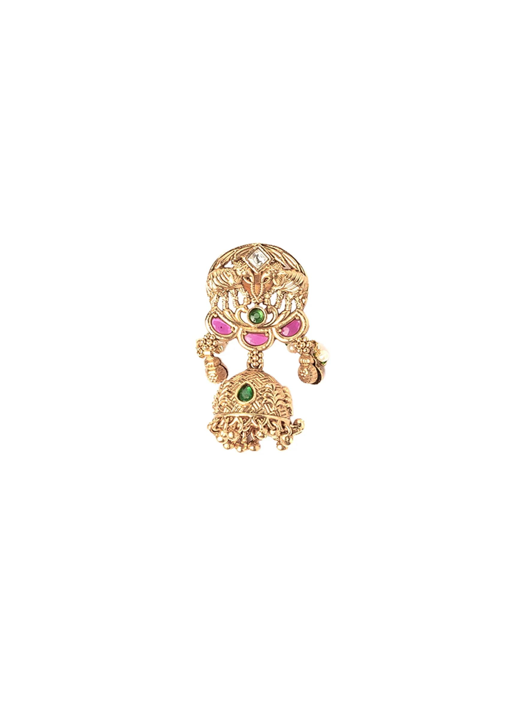 Gold Plated Short Necklace Set With Earrings - Image 4