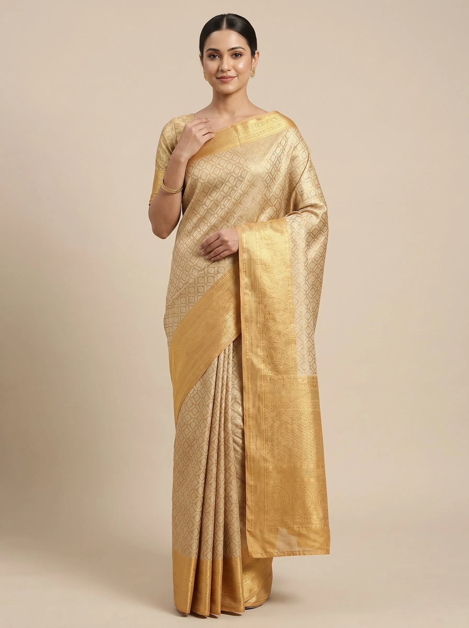Gold Premium Weave Handloom Saree