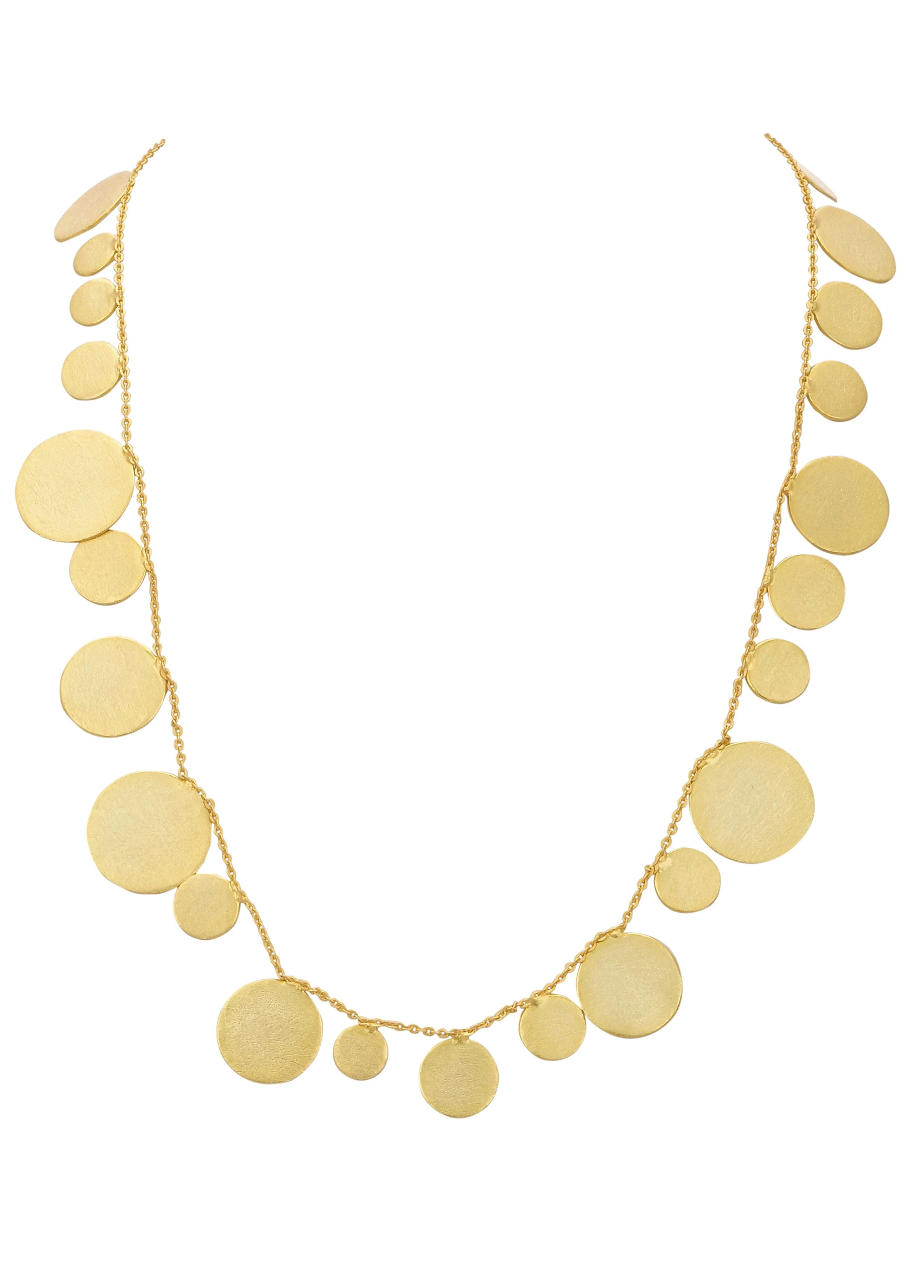 Gold Short Necklace With Coin Shaped Cutouts - Image 3