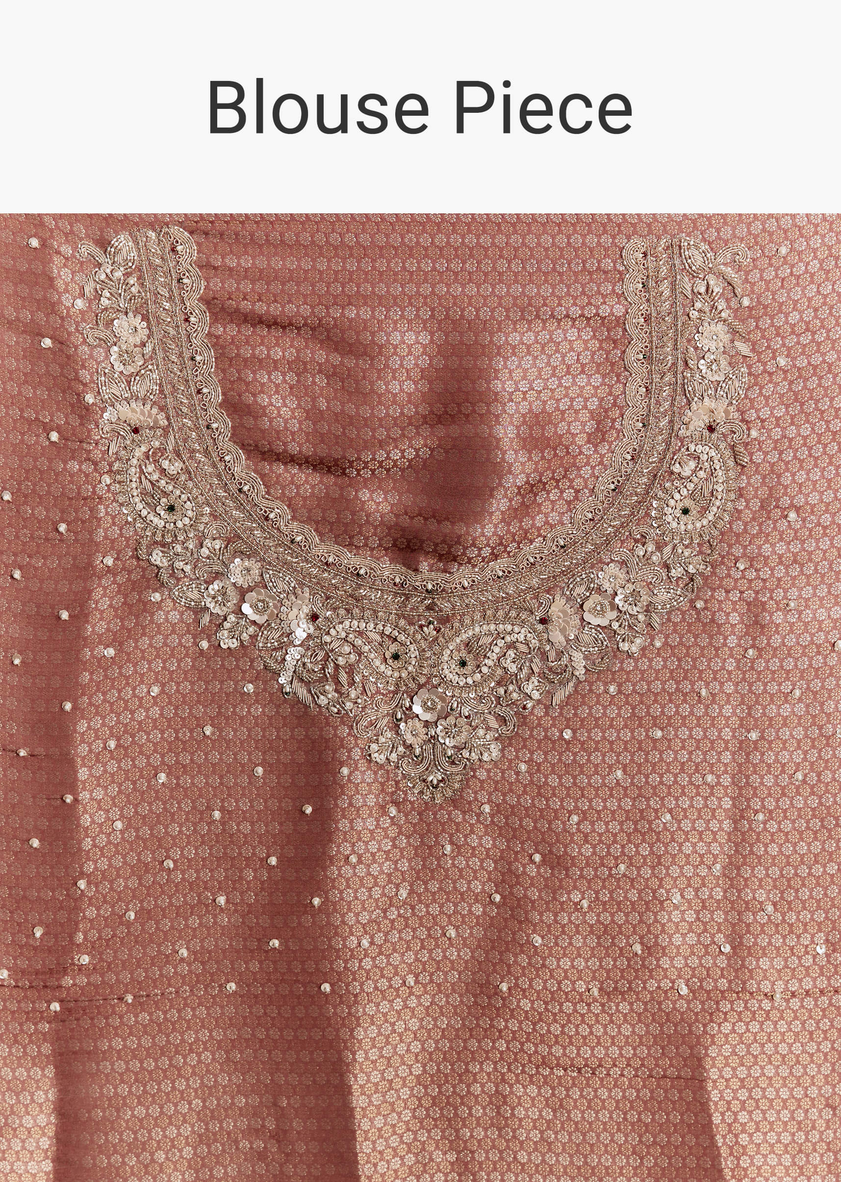 Gold Tissue Saree With Heavy Embroidered Border And Blouse - Image 10