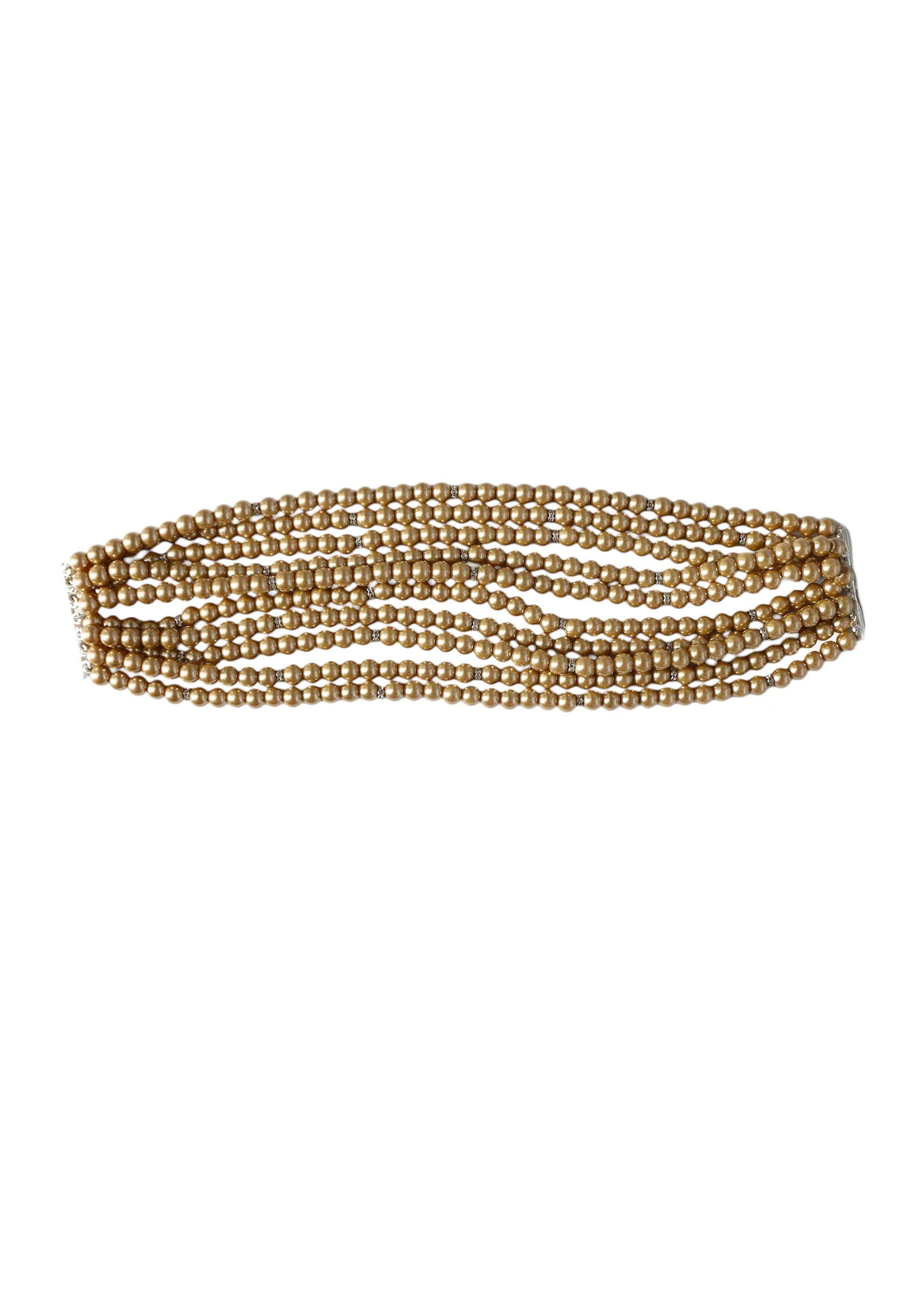 Gold Tone Layered Pearl Necklace - Image 2
