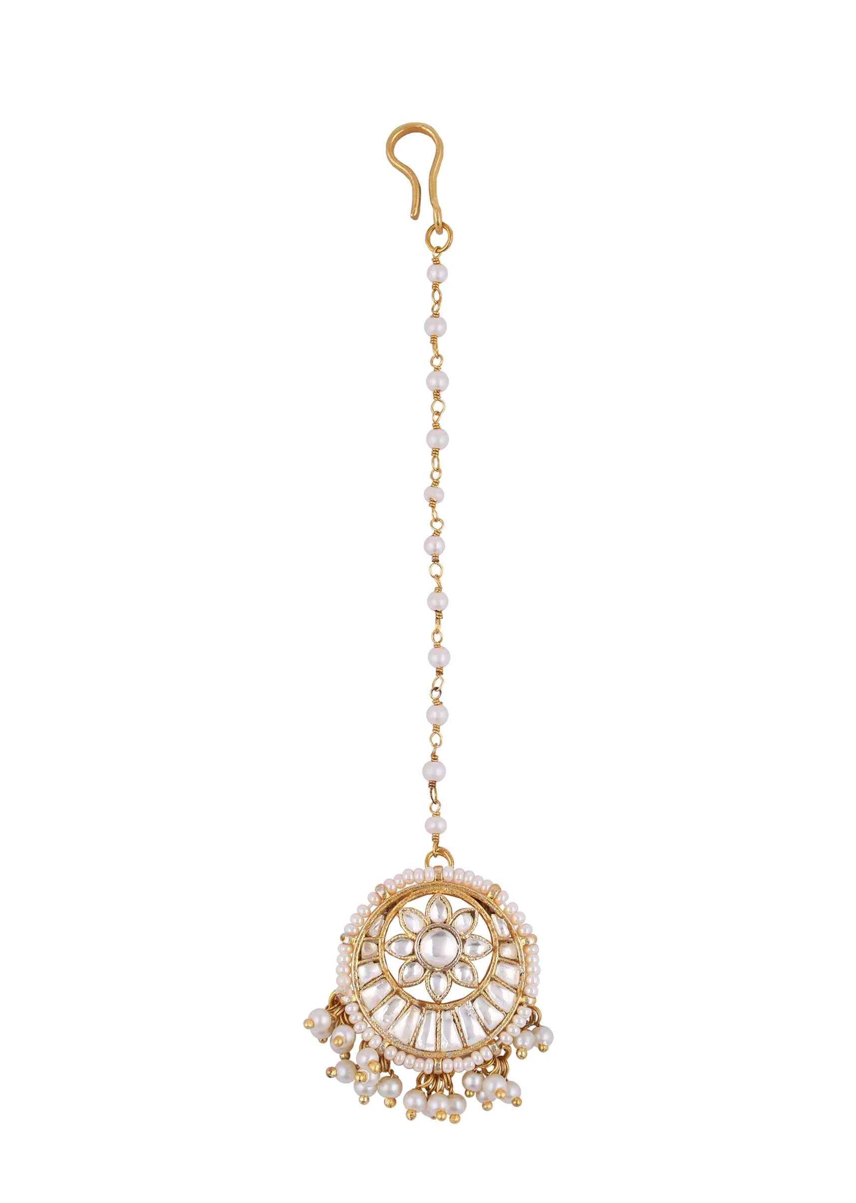 Gold Toned Kundan Mangtikka - Image 3