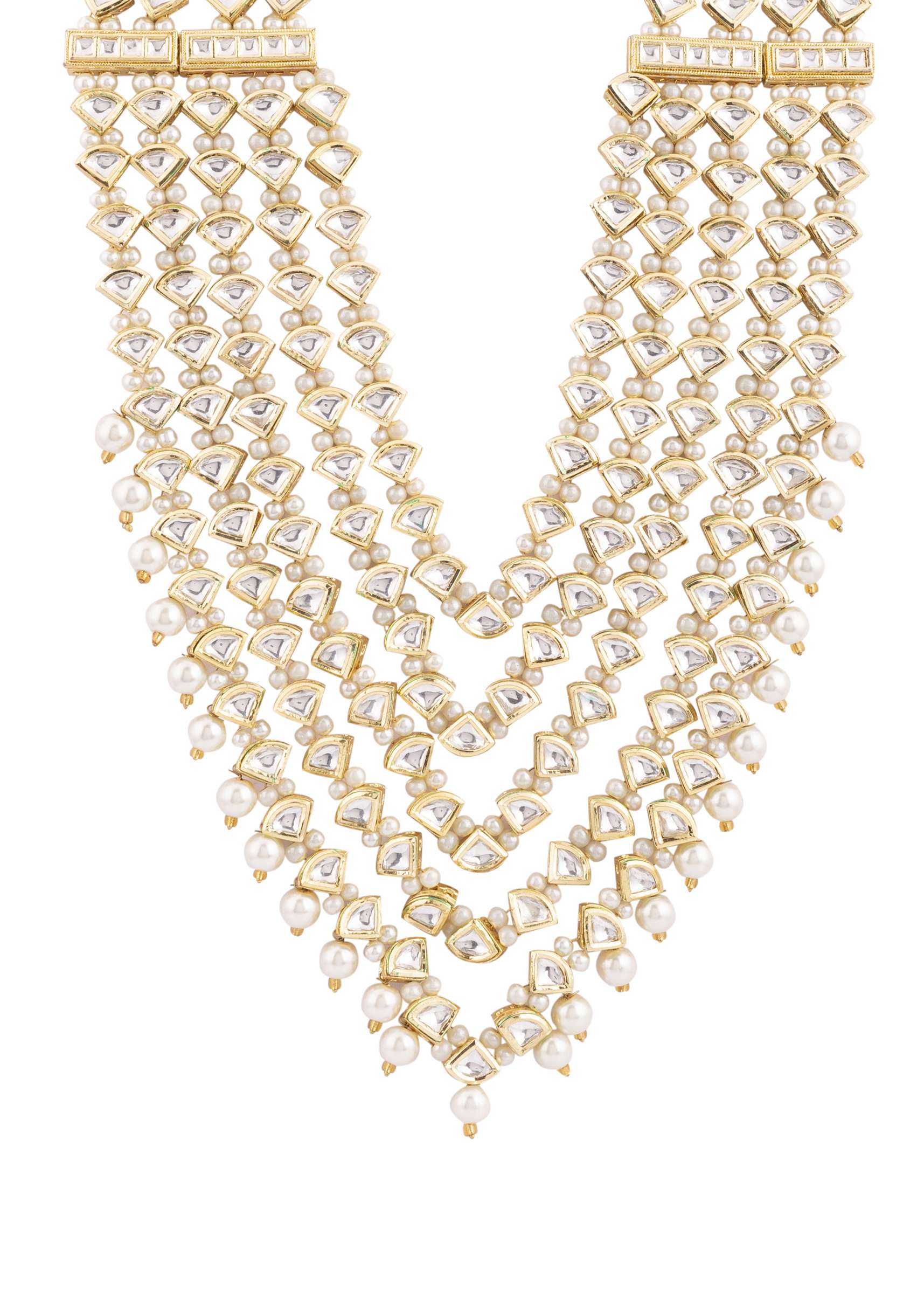Gold Toned Multi Layered Kundan Mala