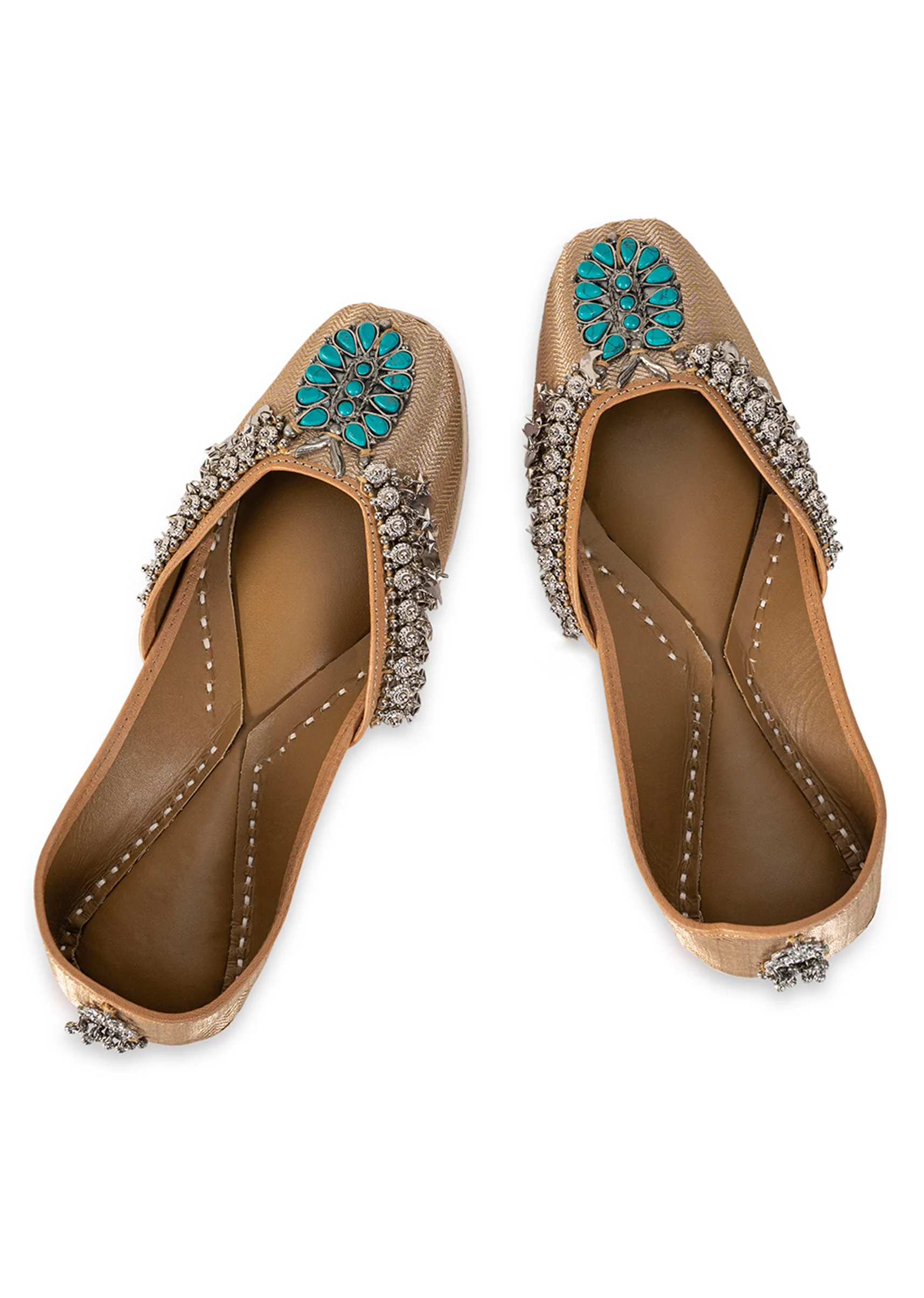 Gold & Turquoise Jutti - Image 2