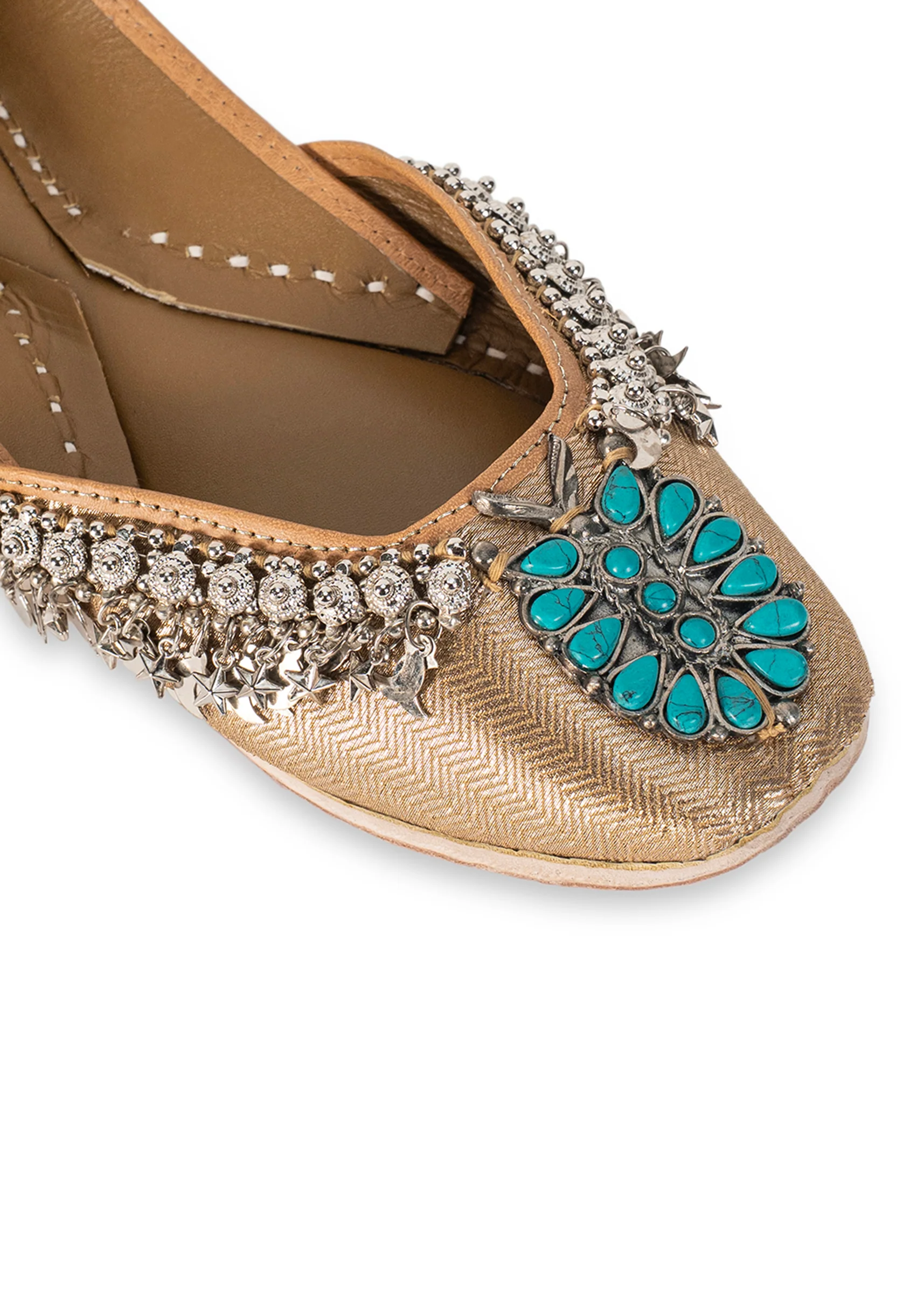 Gold & Turquoise Jutti - Image 3
