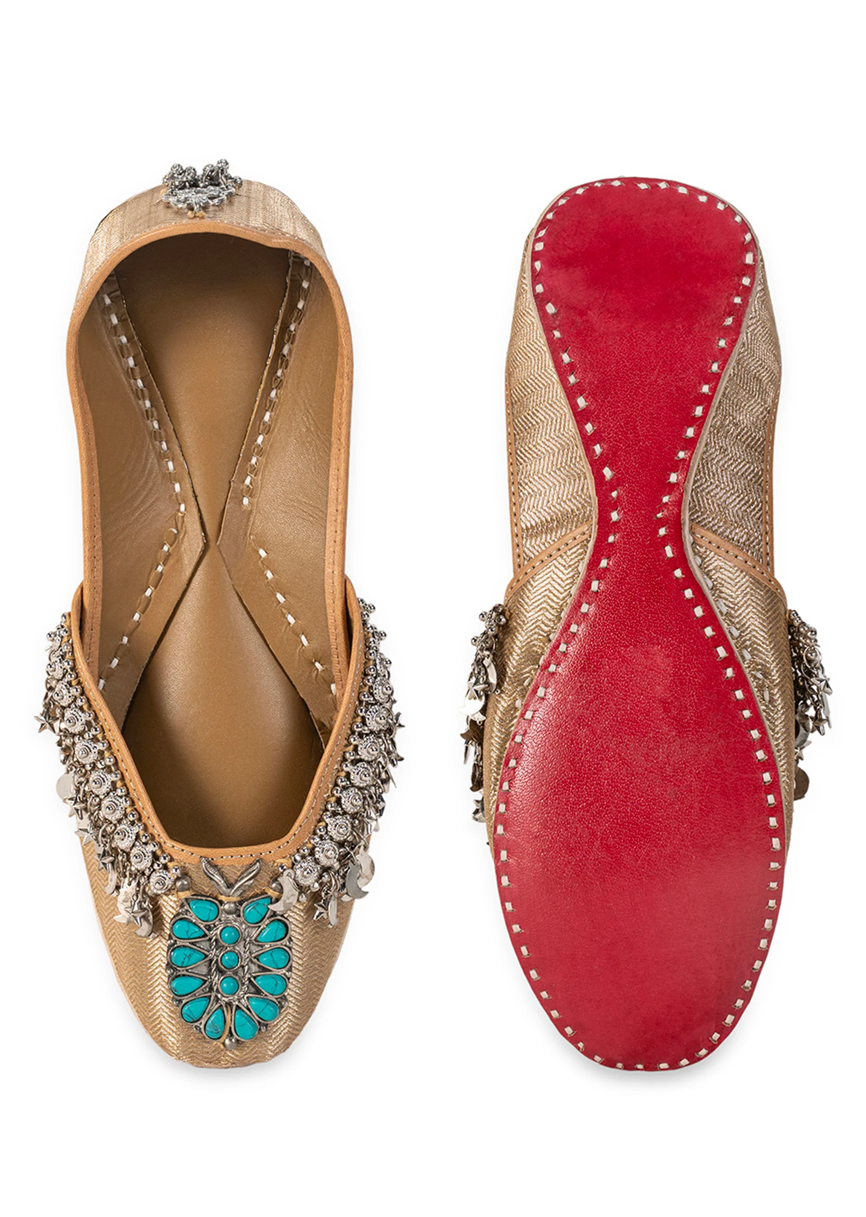 Gold & Turquoise Jutti - Image 4