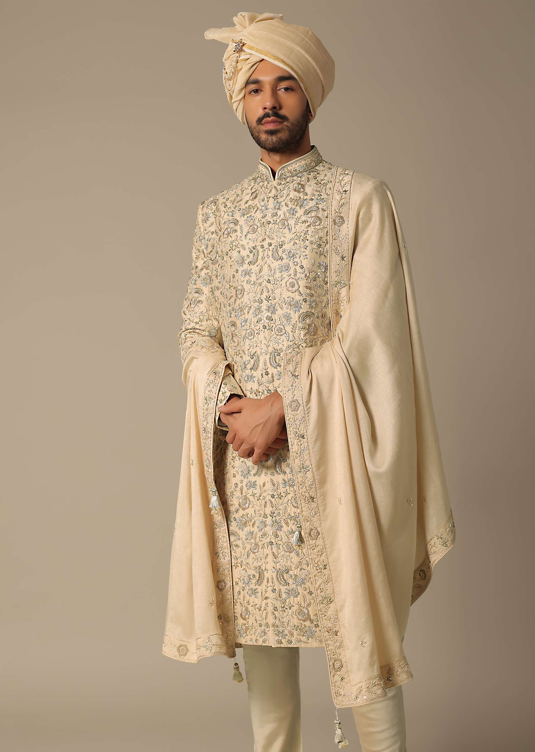 Golden Grandeur Sherwani Set - Image 4