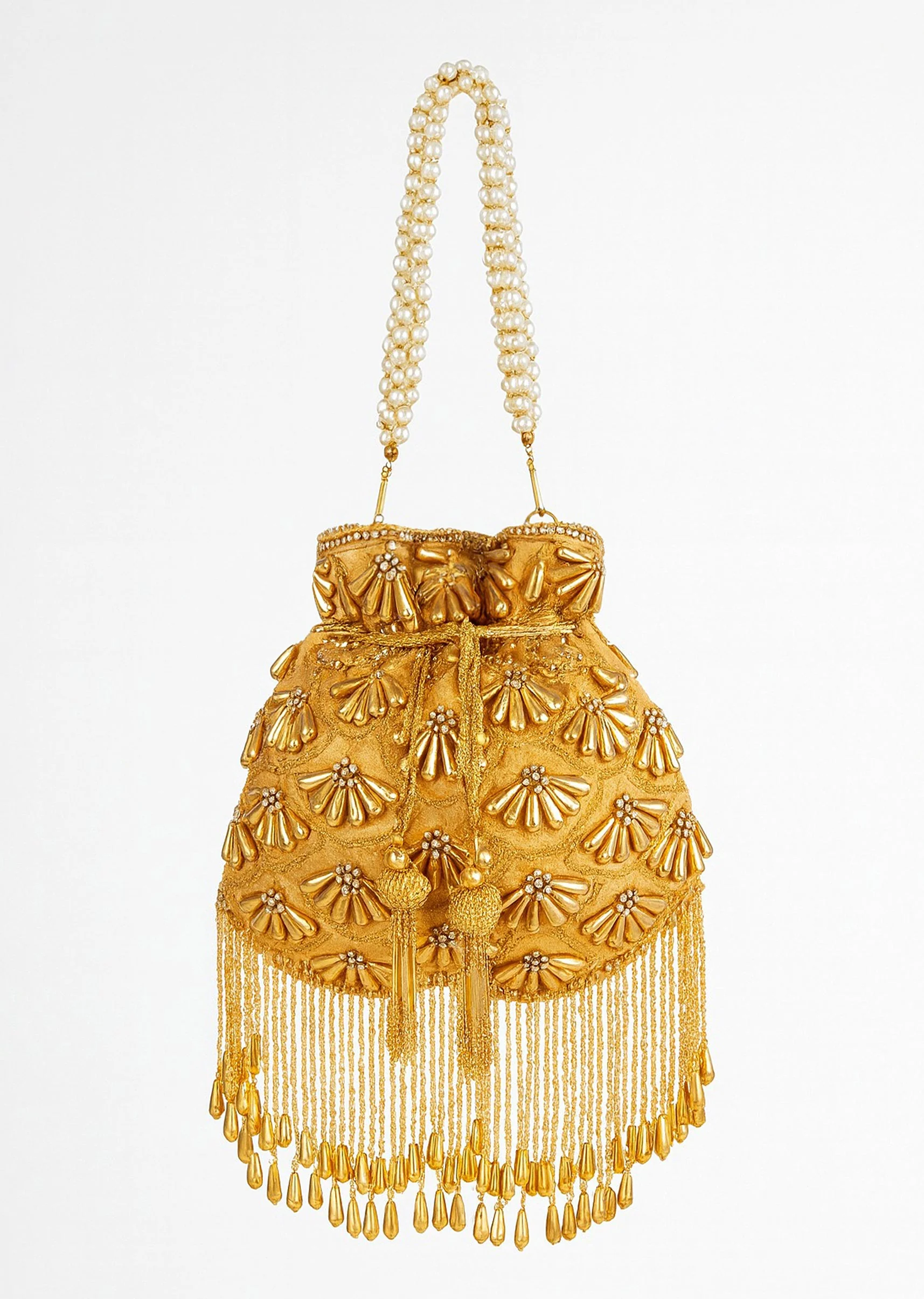 Golden Heritage Beaded Potli Bag