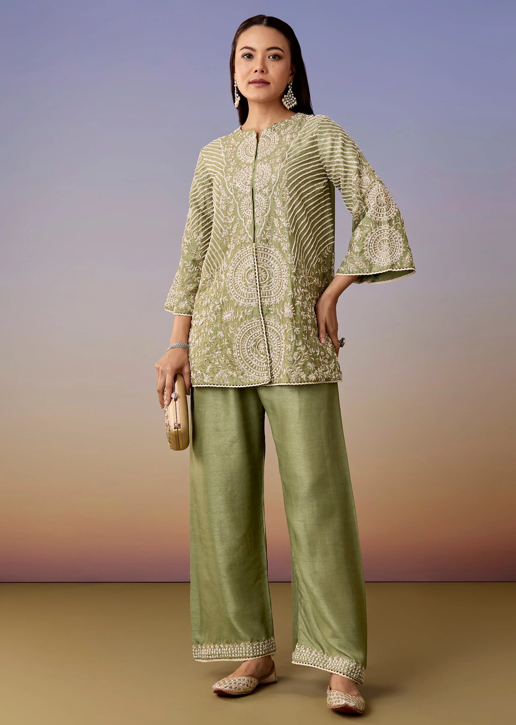 Green A Line Top And Pant Coord - Image 3
