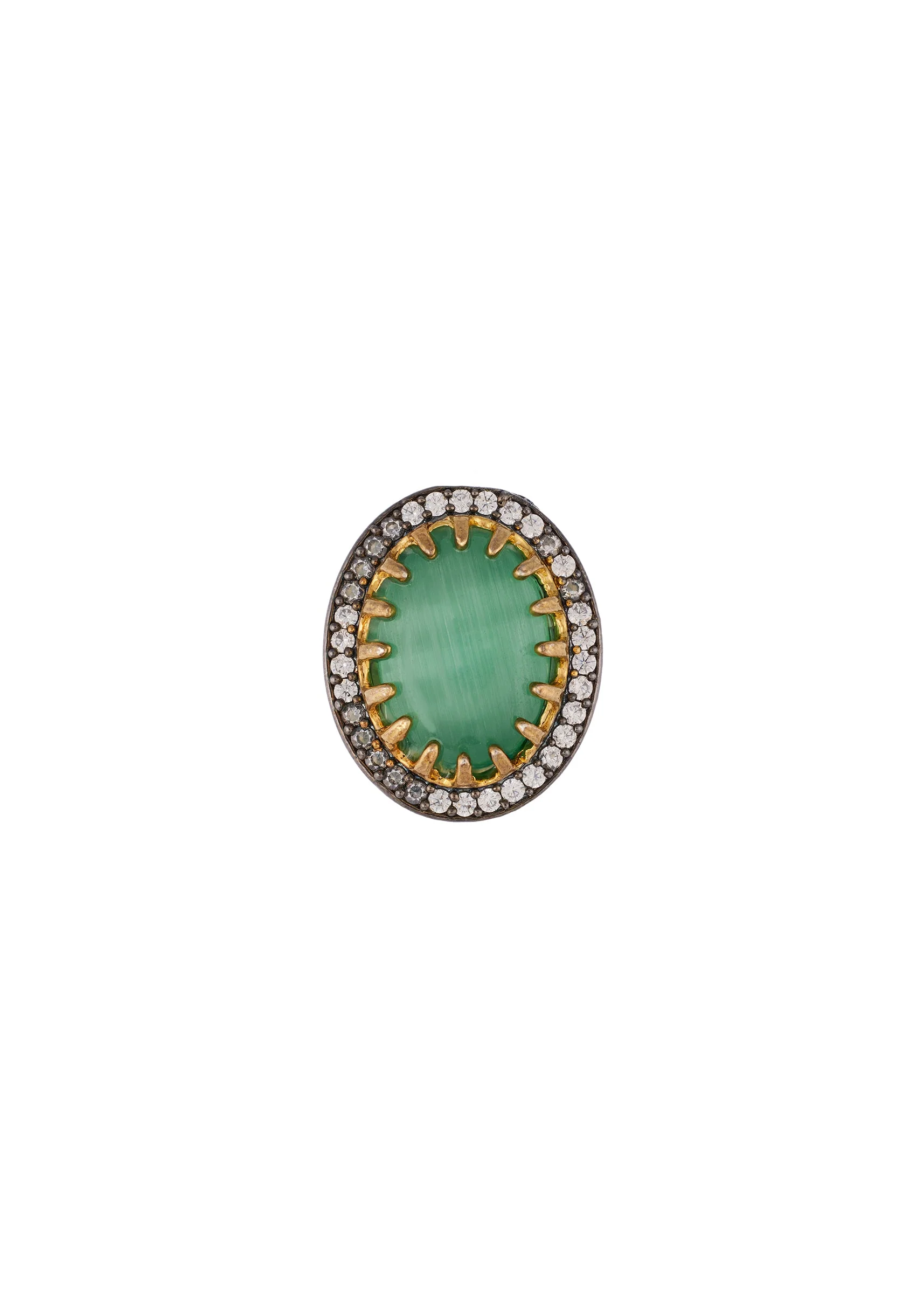 Green And Black Kundan Studs with Semi Precious Stones - Image 3