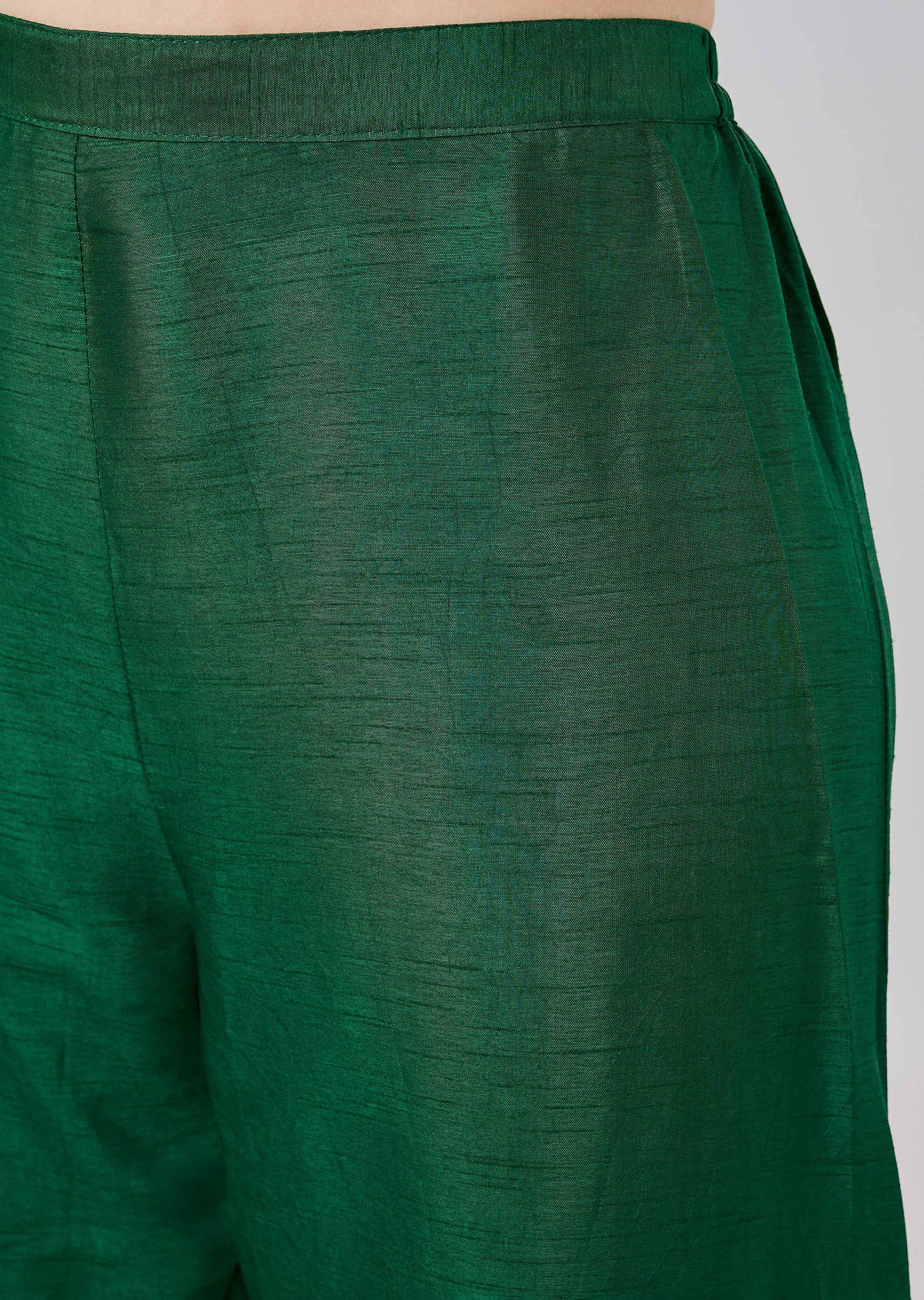 Green Banarasi Bandhani Silk Anarkali Set With Dupatta - Image 6