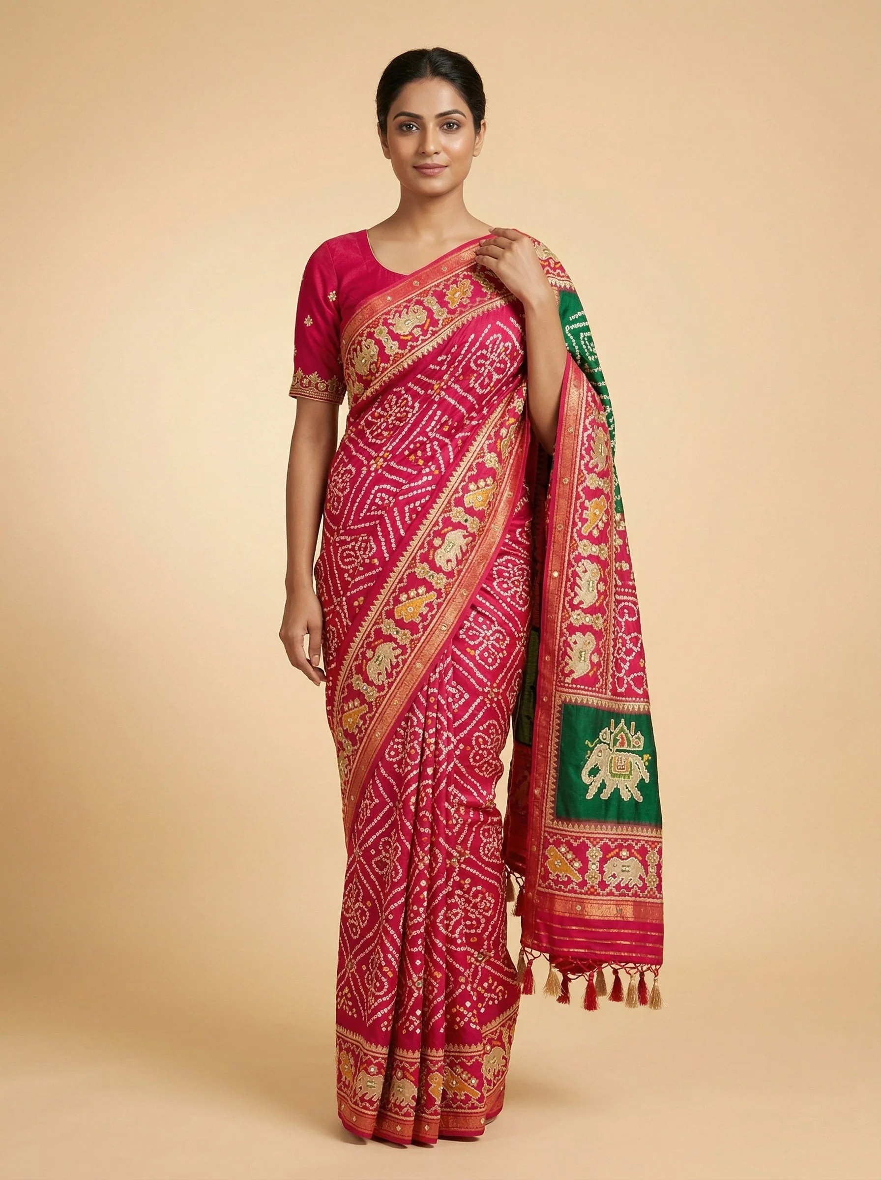 Green Blossomed Embroidered Saree