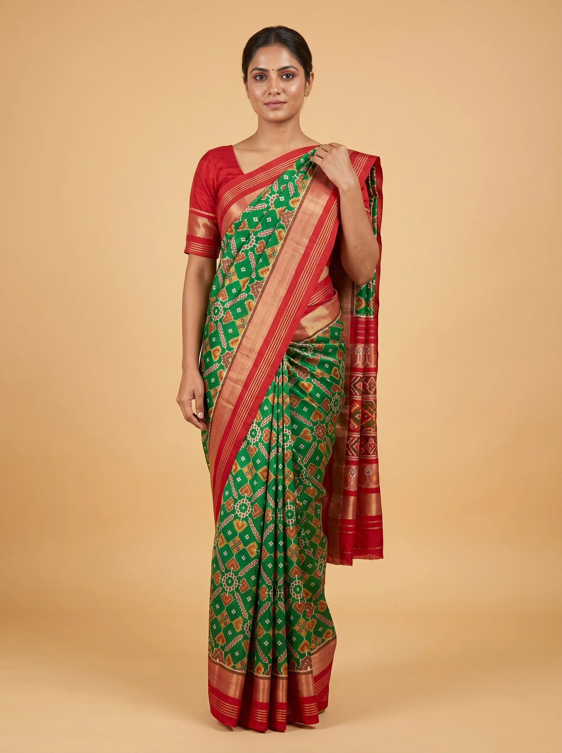 Green Botanical Hue Handloom Saree