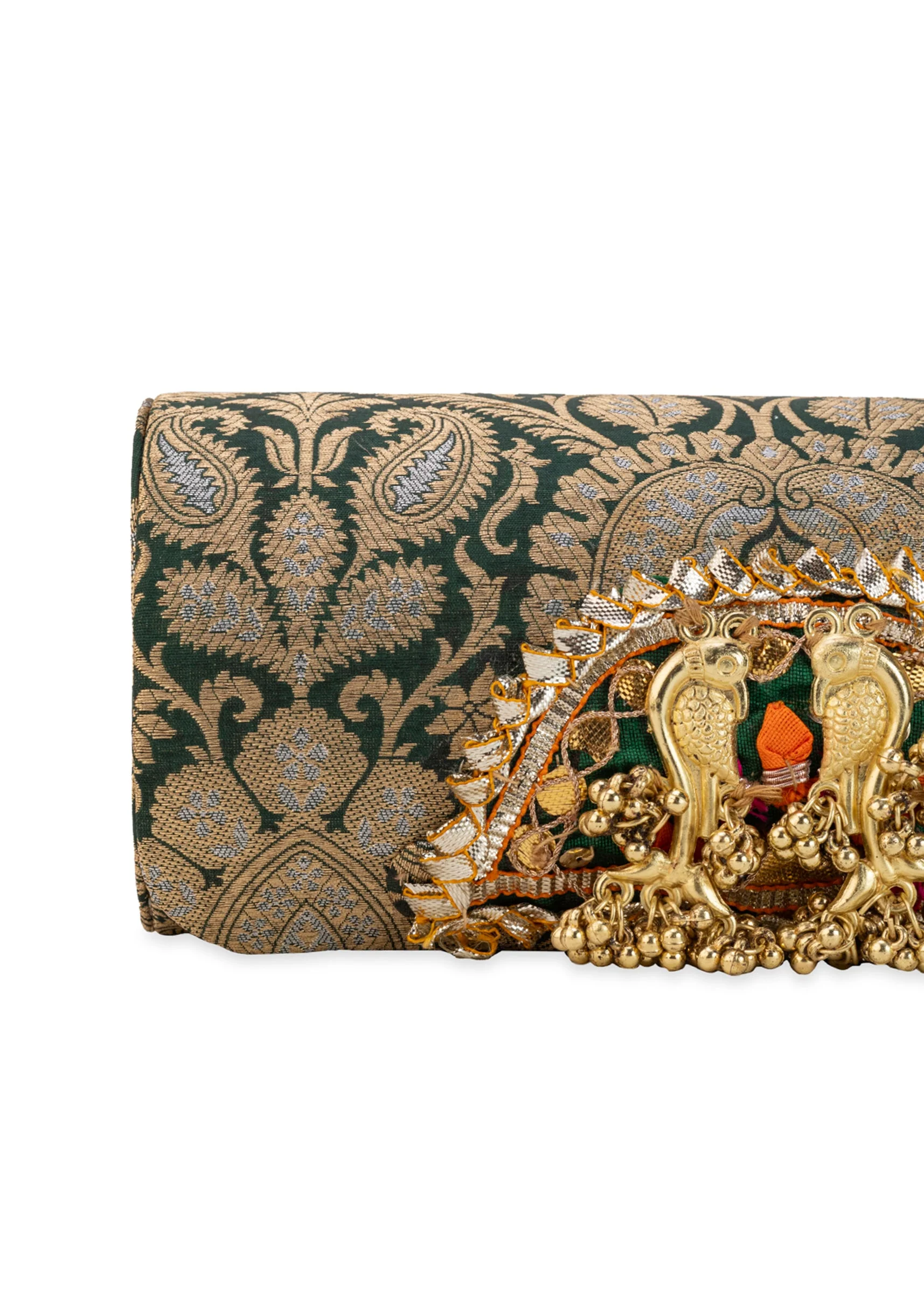 Green Brocade Paisley Motif Bag - Image 4