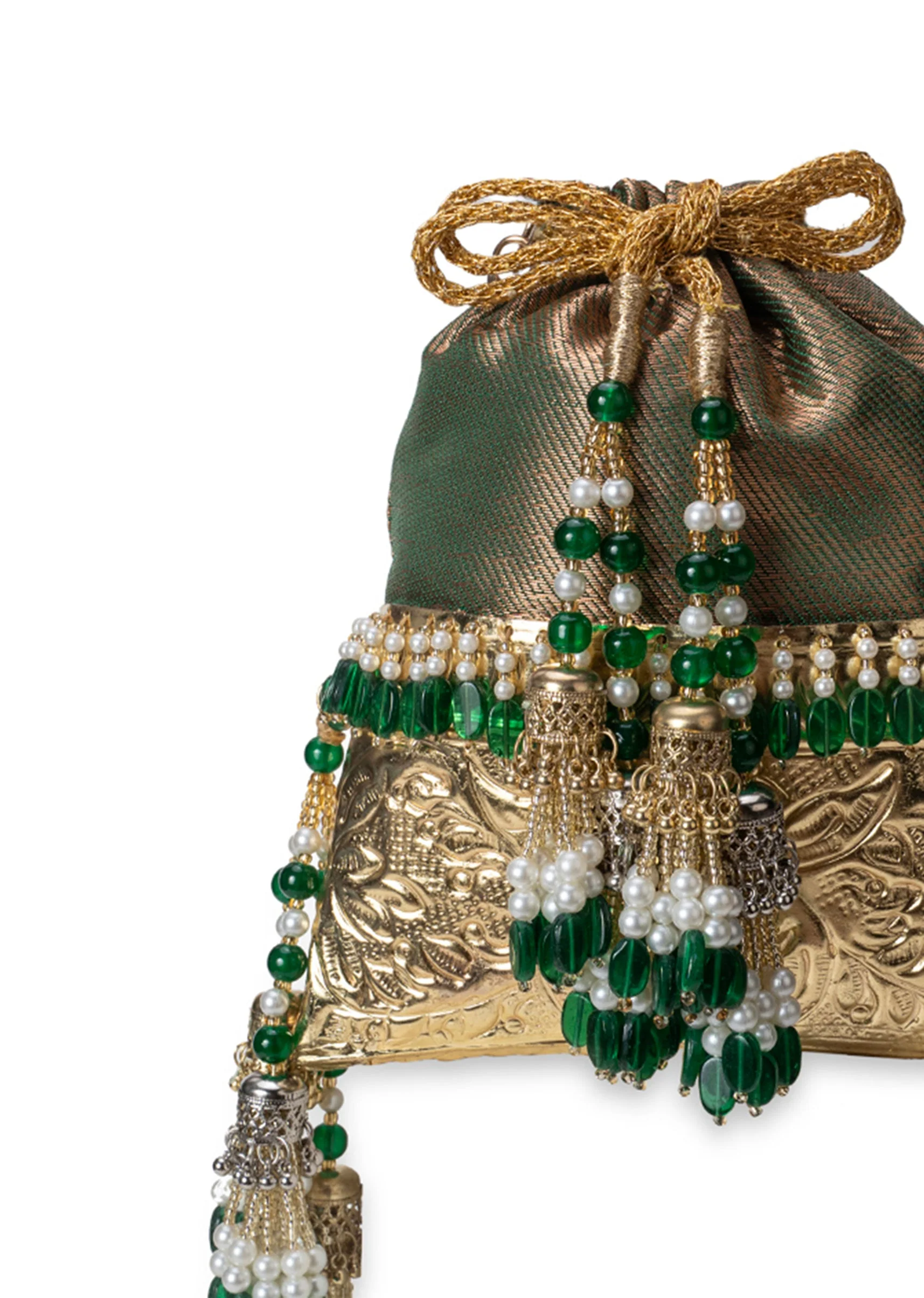 Green Brocade Potli Bag - Image 3