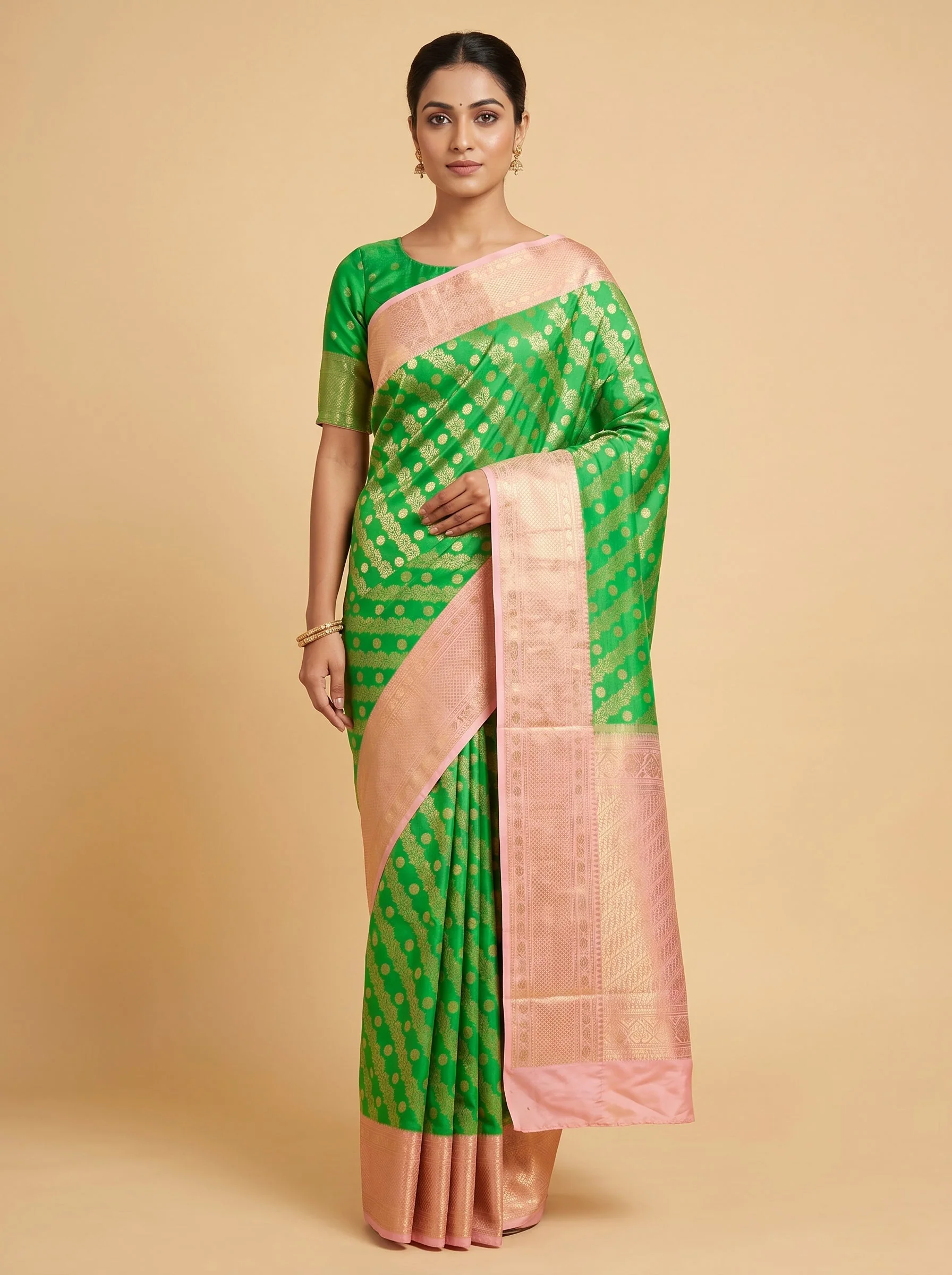 Green Classic Drape Handloom Saree