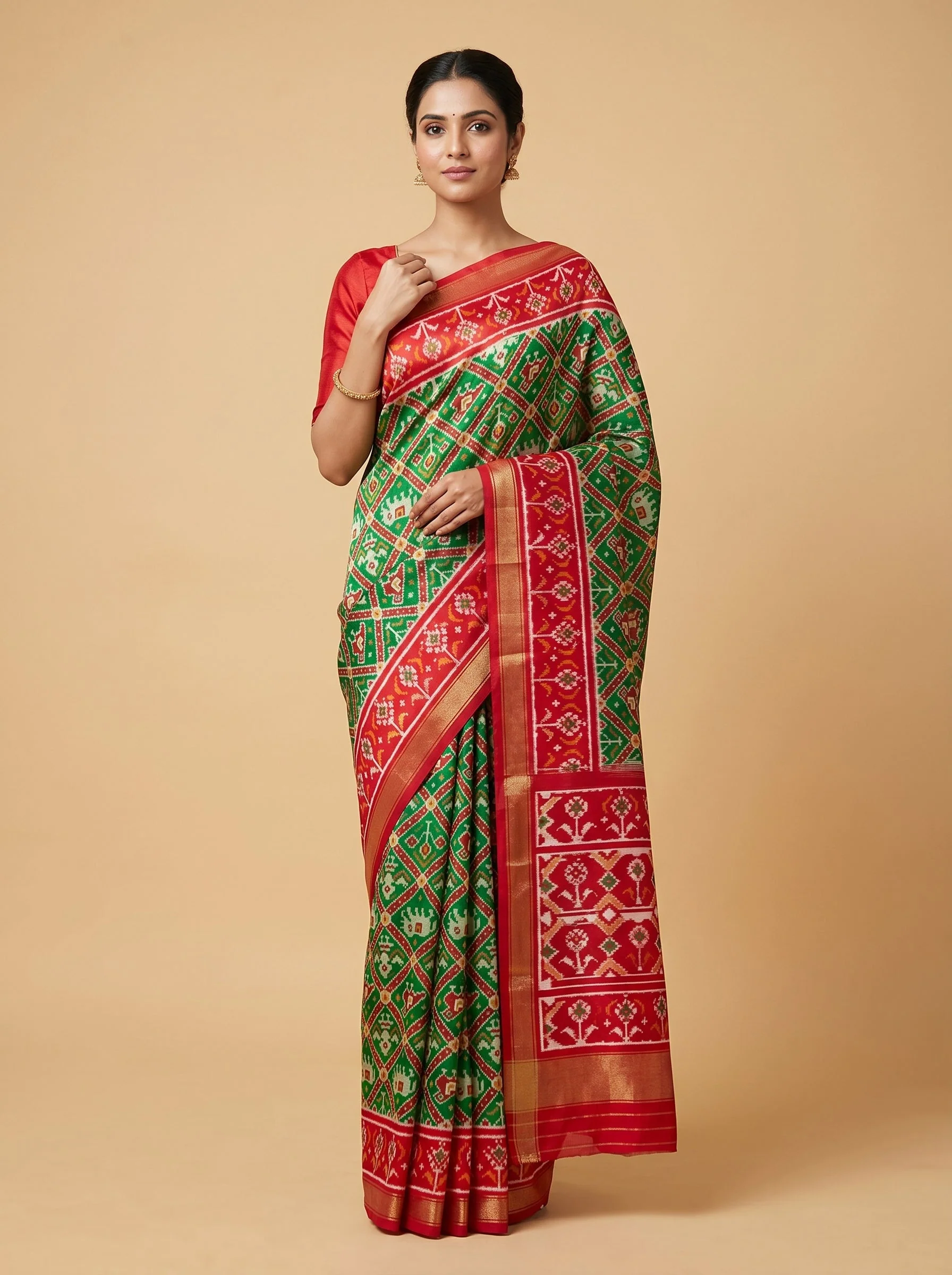 Green Classic Tone Handloom Saree