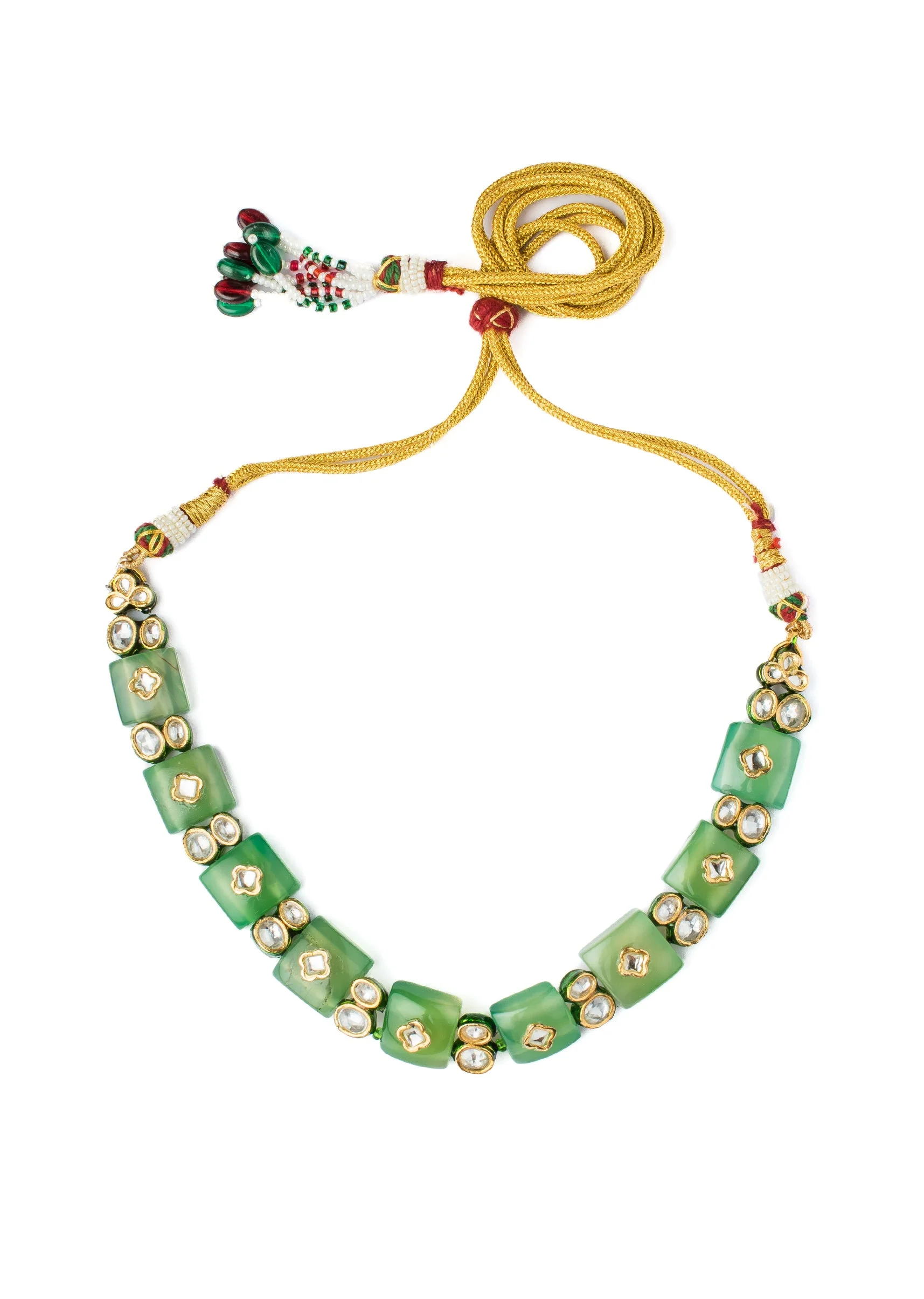 Green Contemporary Choker Necklace Set - Image 2