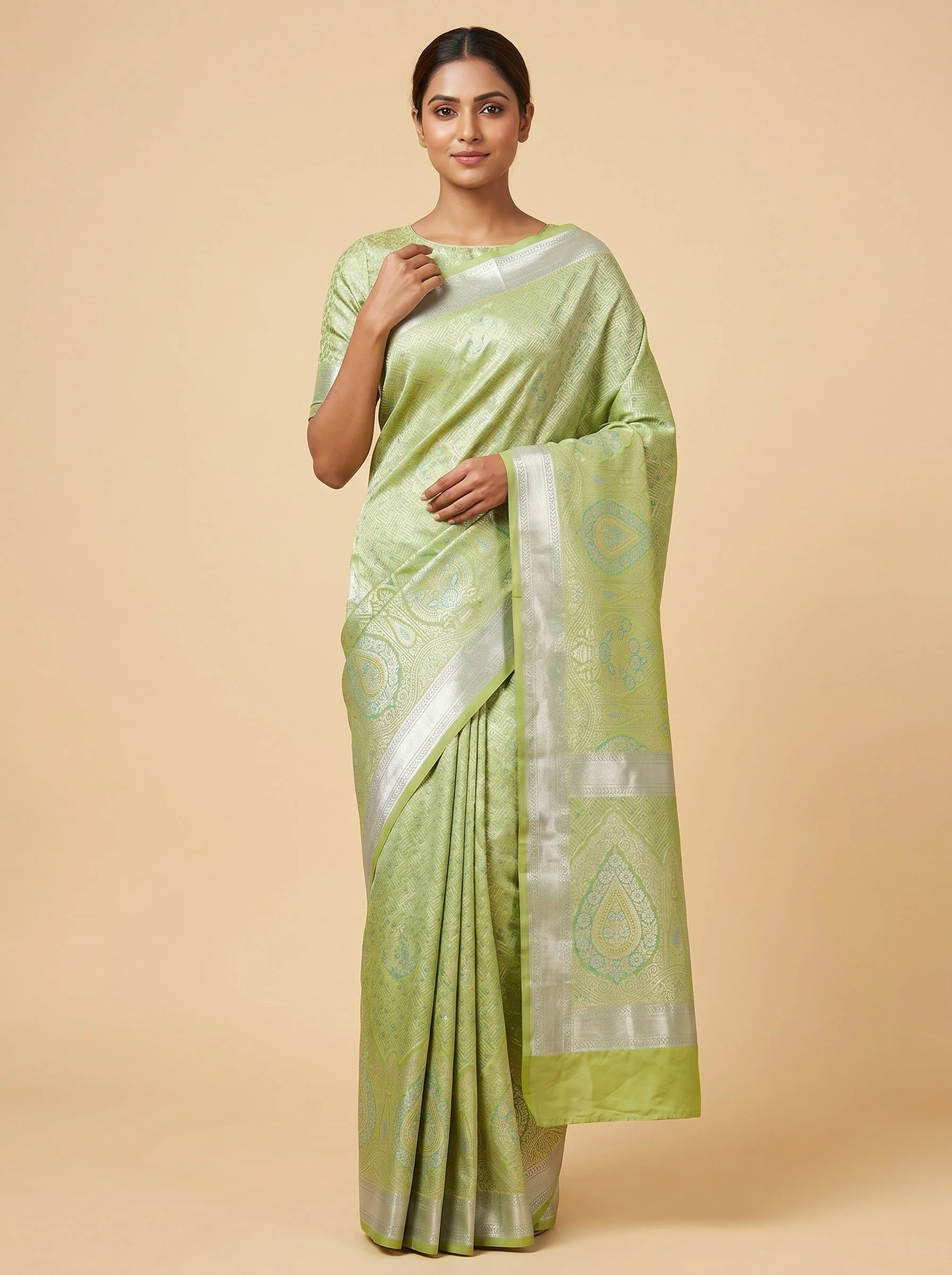 Green Delicate Creativity Saree