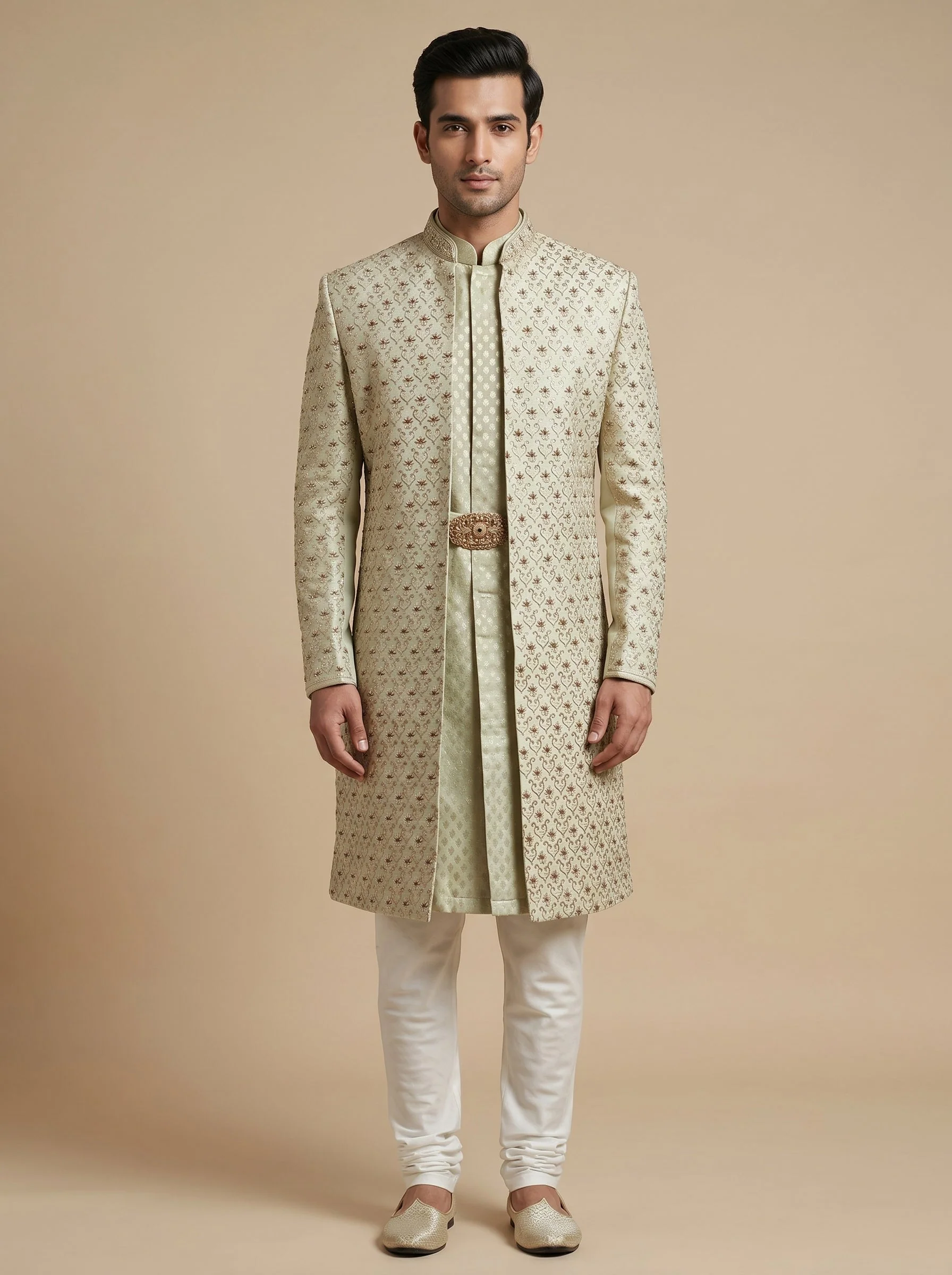 Green Designer Indowestern