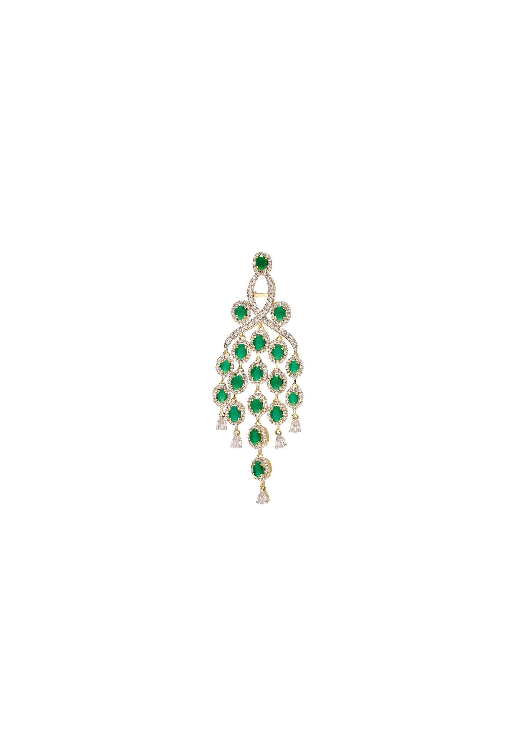 Green Designer Long Earrings - Image 3