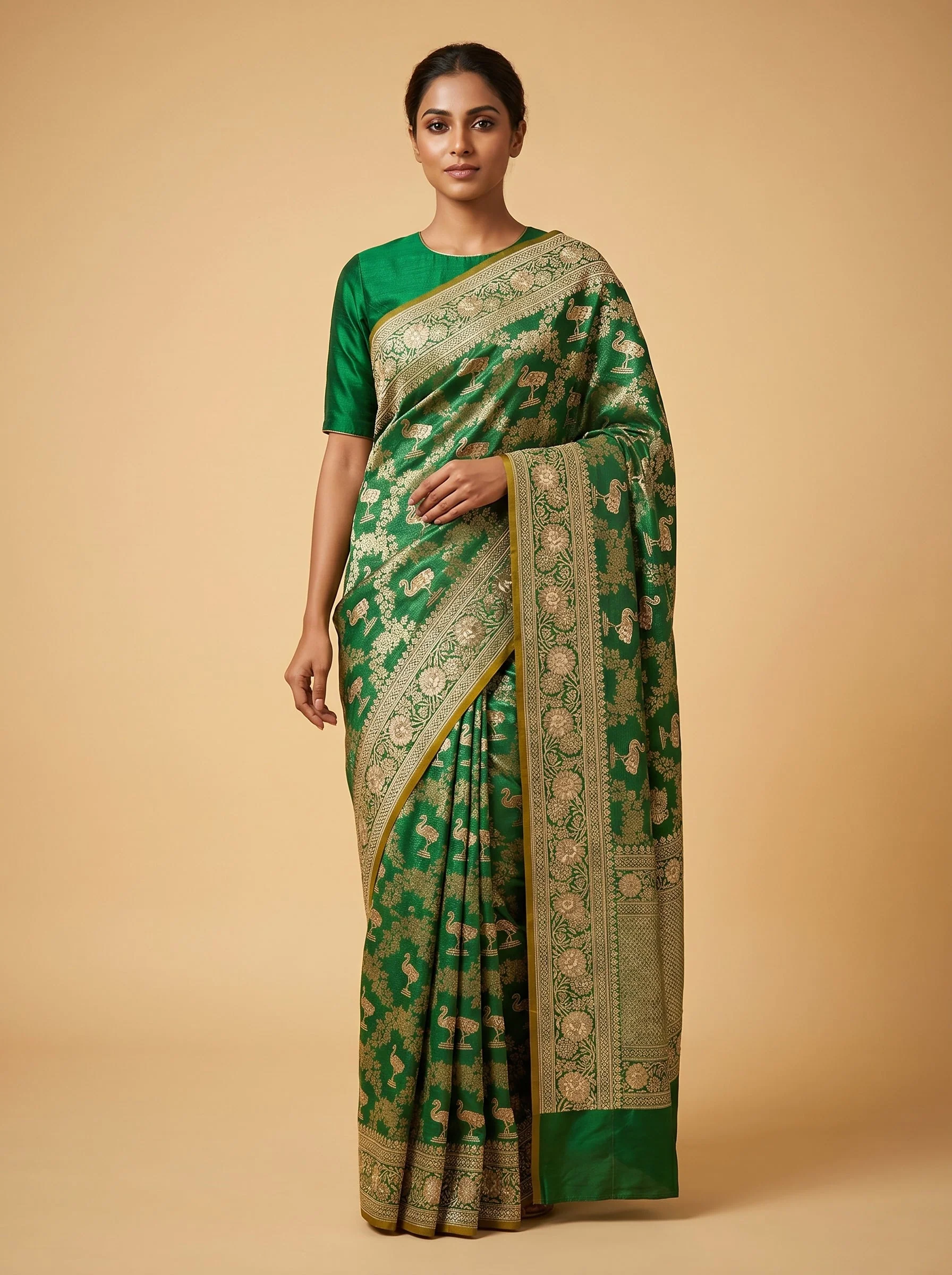 Green Dewy Embellished Saree