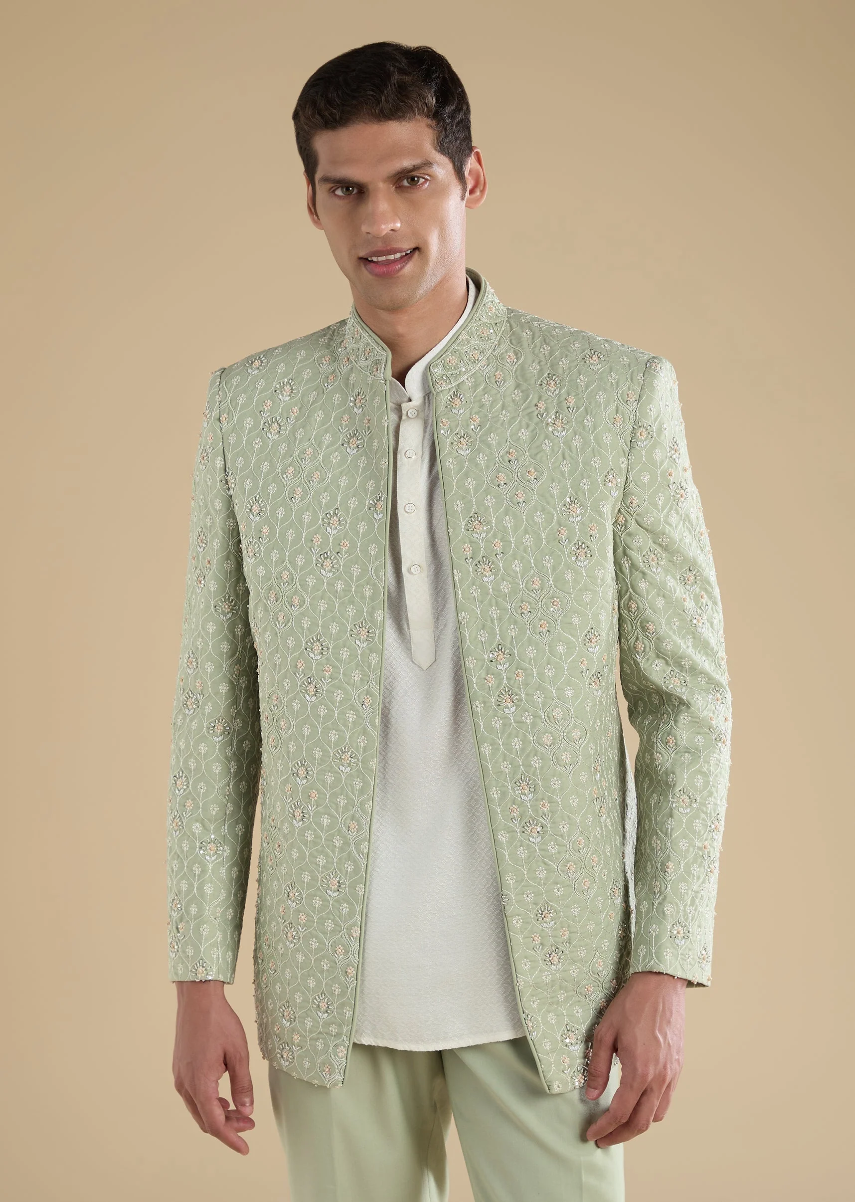 Green Embellished Jodhpuri Set - Image 3