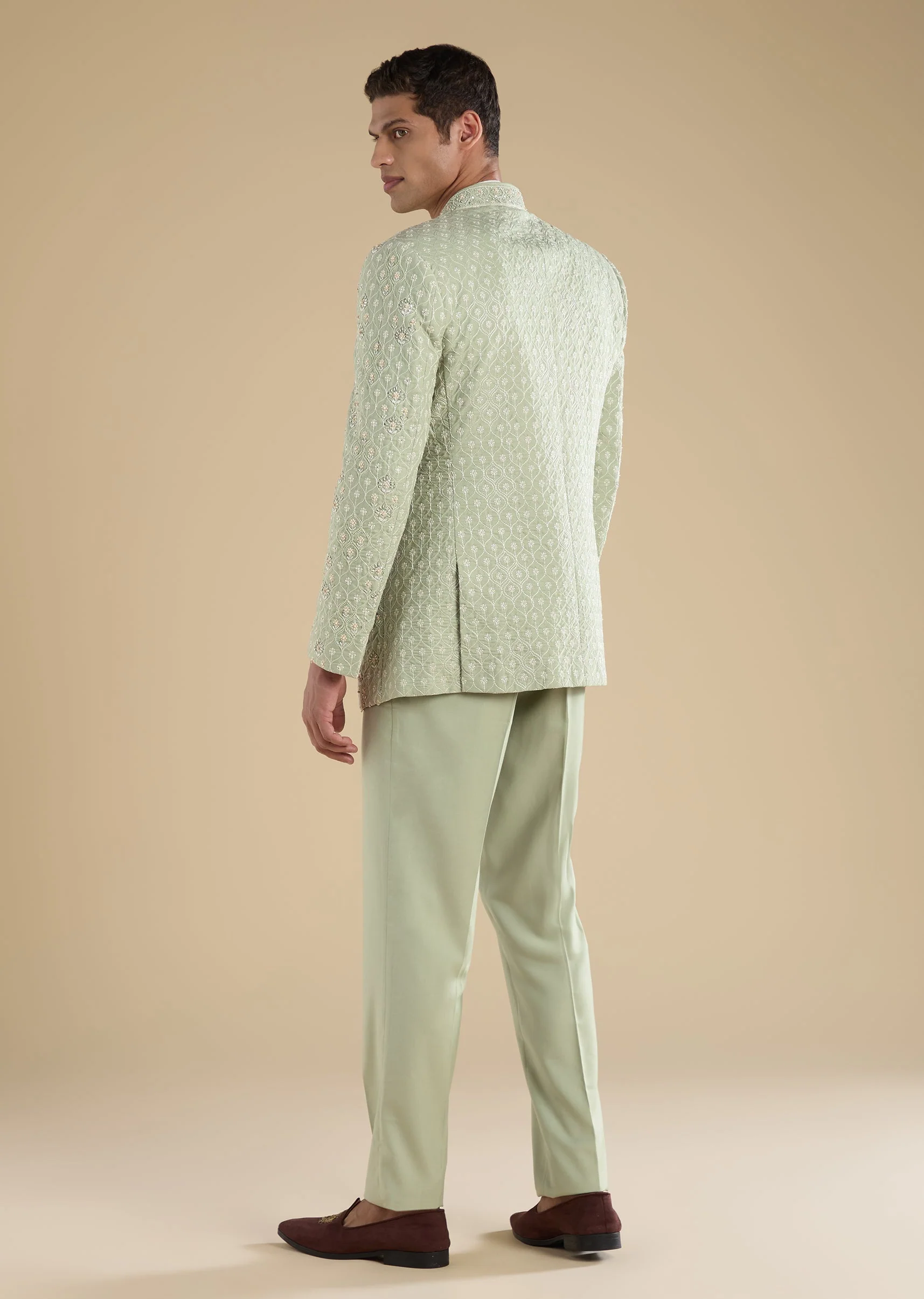 Green Embellished Jodhpuri Set - Image 5