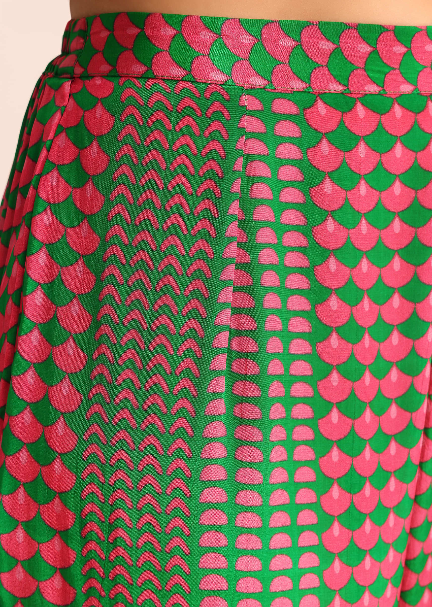 Green Embroidered Crepe Kaftan Kurti And Pant - Image 6